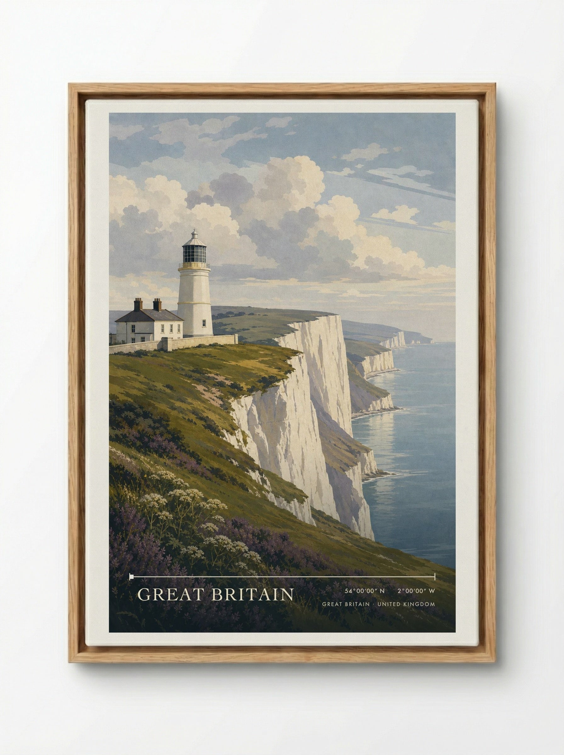Great Britain United Kingdom Travel Poster - Framed Canvas Wood