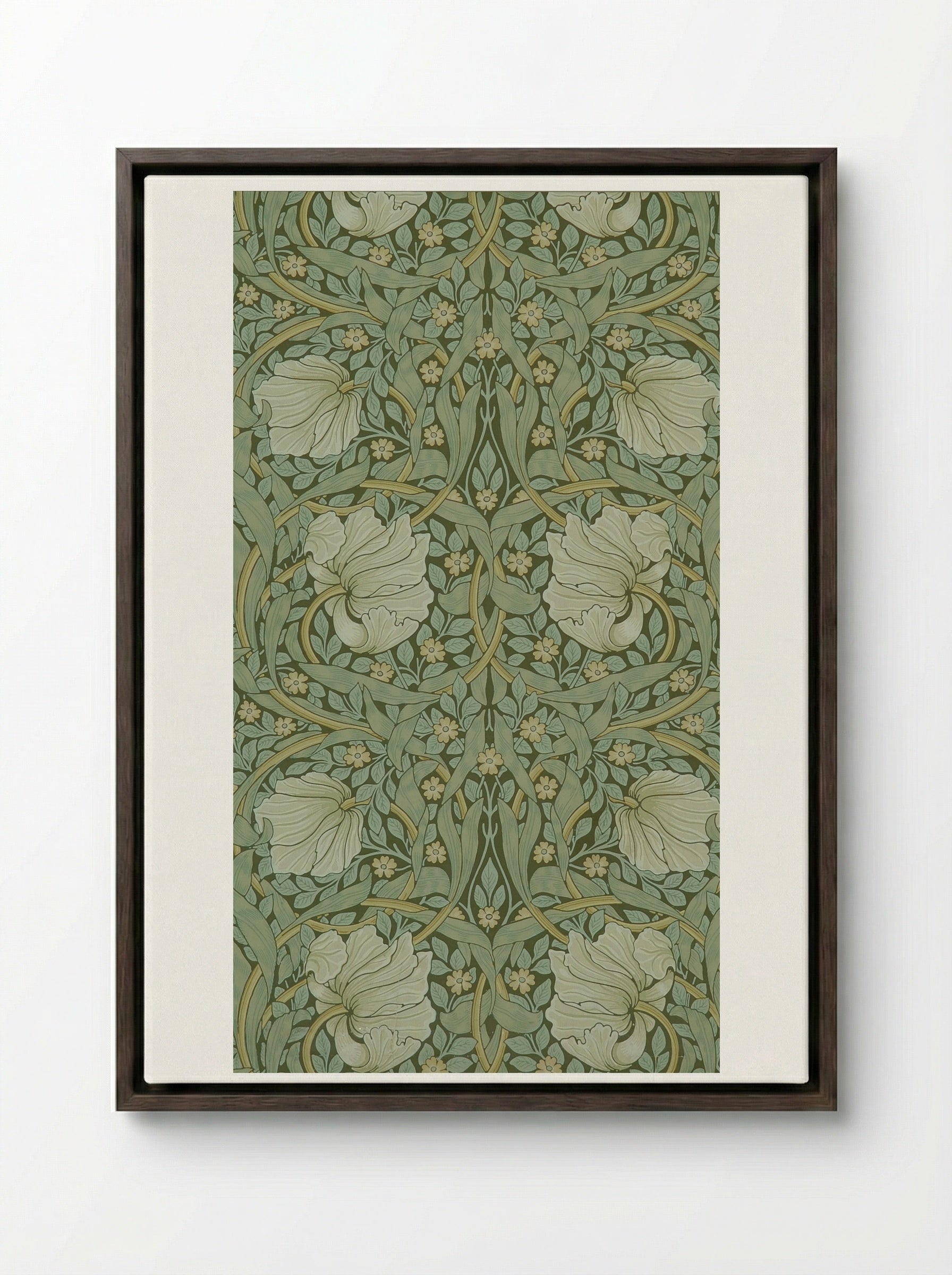 Pimpernel - William Morris - Framed Canvas Dark Wood