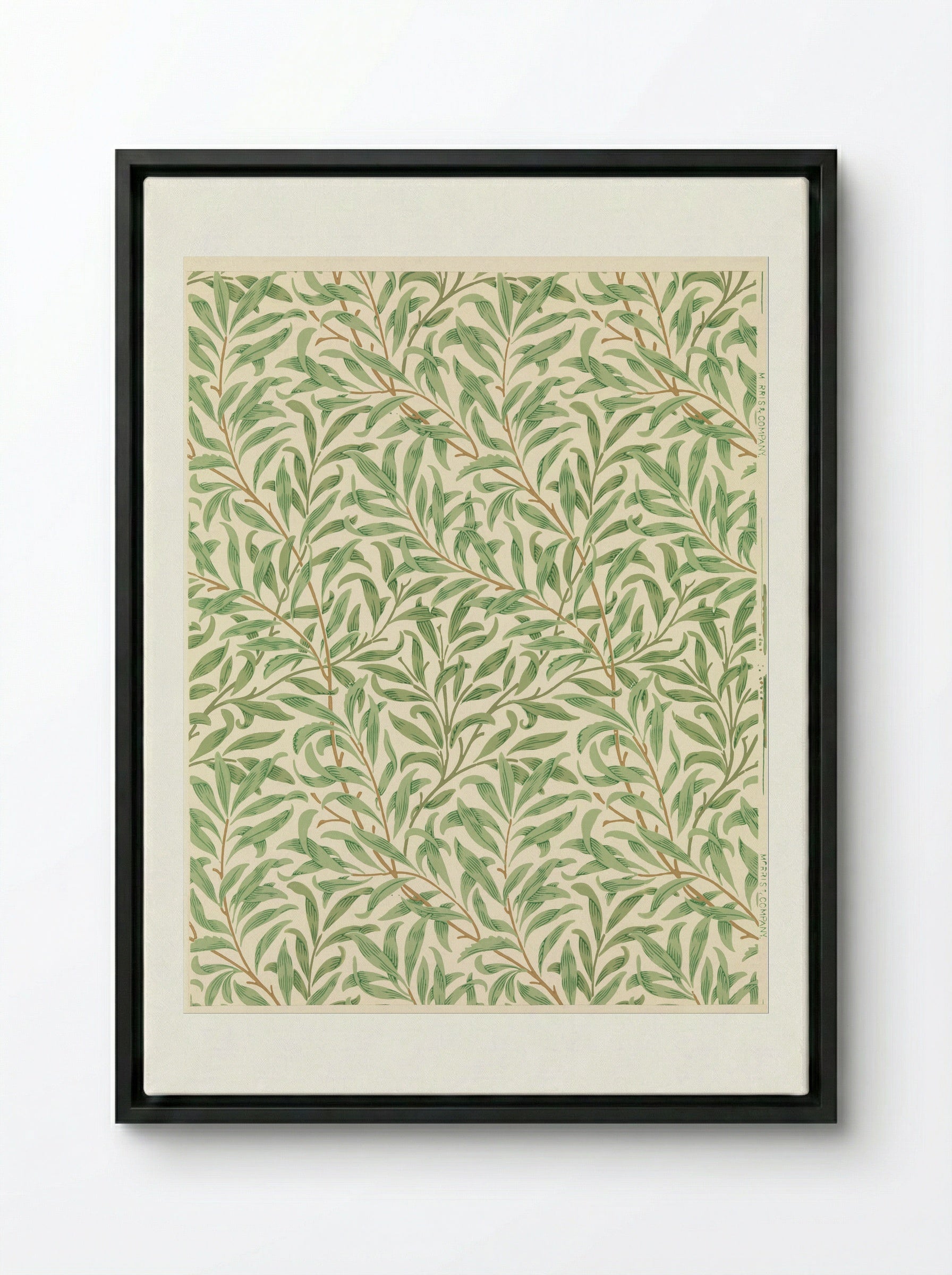 Willow Bough - William Morris - Framed Canvas Black