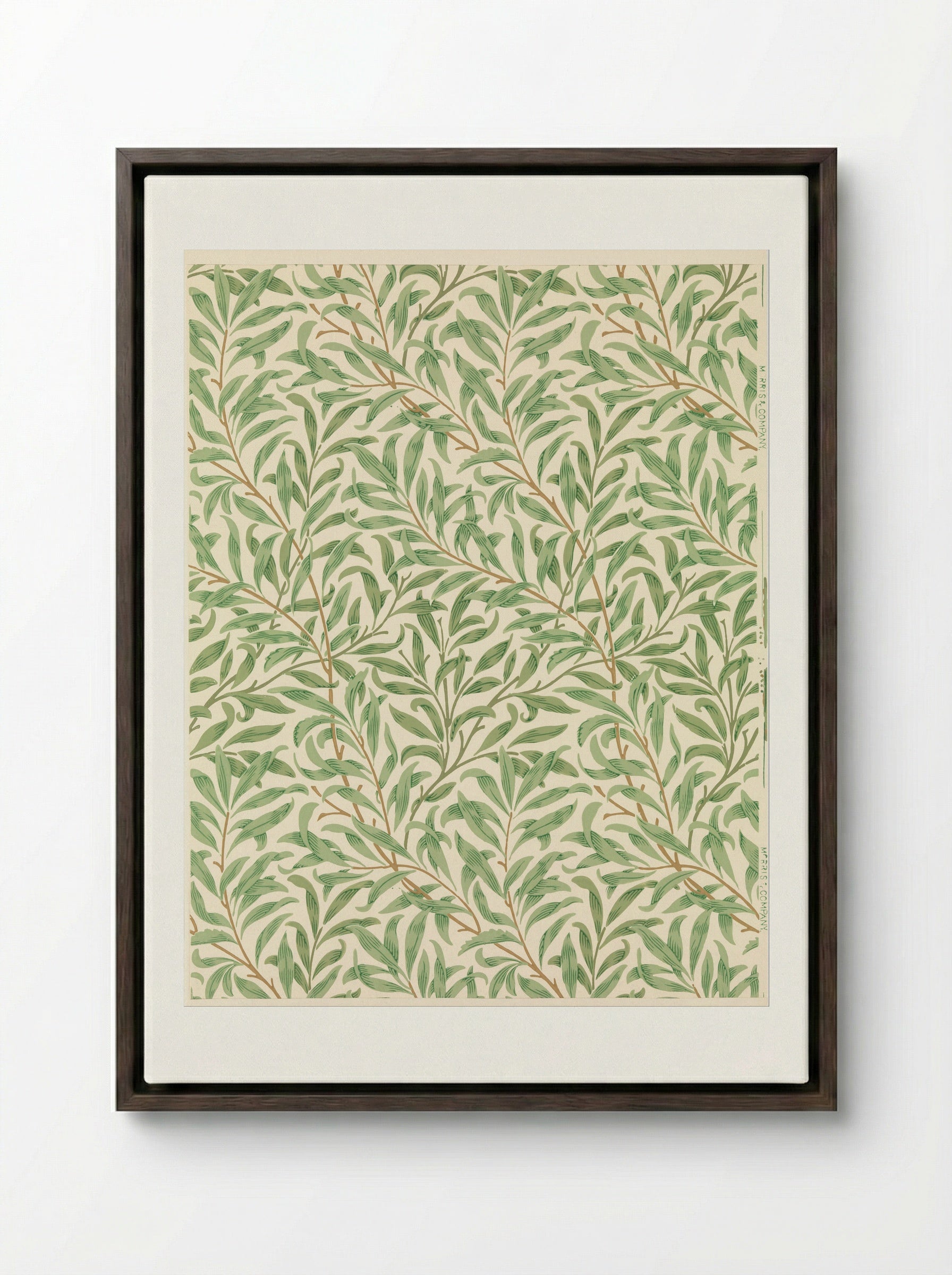 Willow Bough - William Morris - Framed Canvas Dark Wood