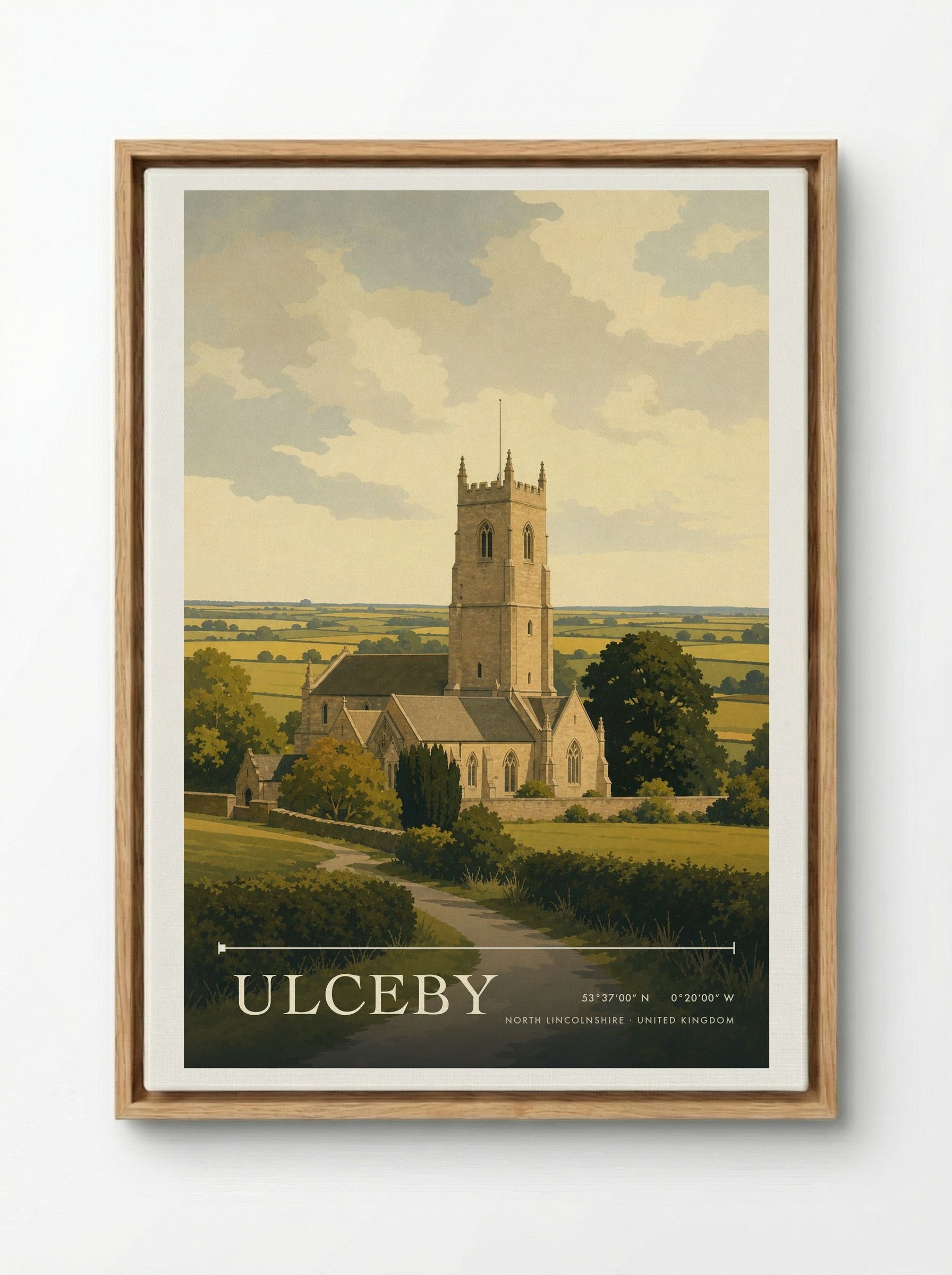 Ulceby North Lincolnshire United Kingdom Travel Poster - Framed Canvas Wood