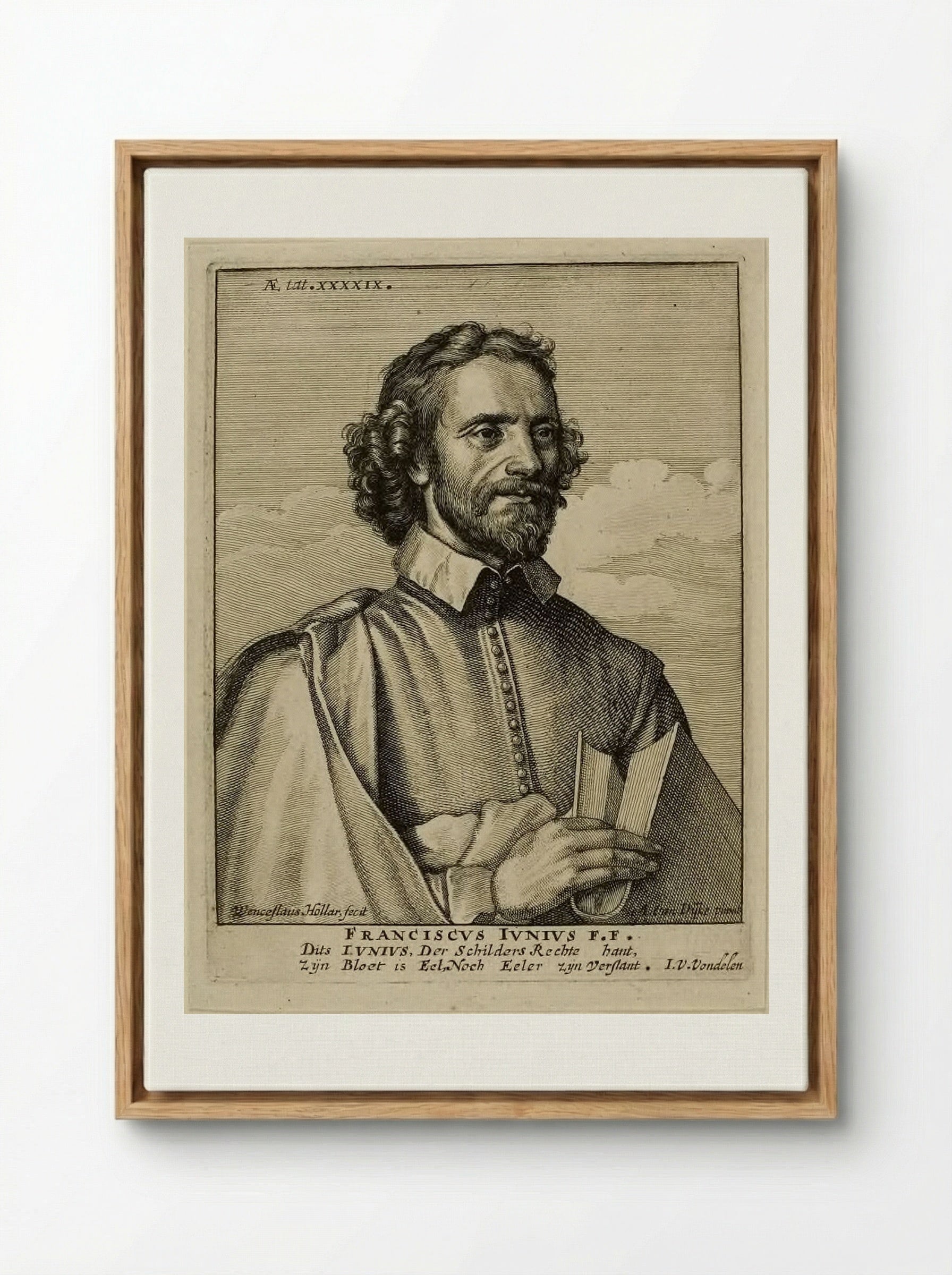 Franciscus Junius the Younger - Wenceslaus Hollar - Framed Canvas Wood