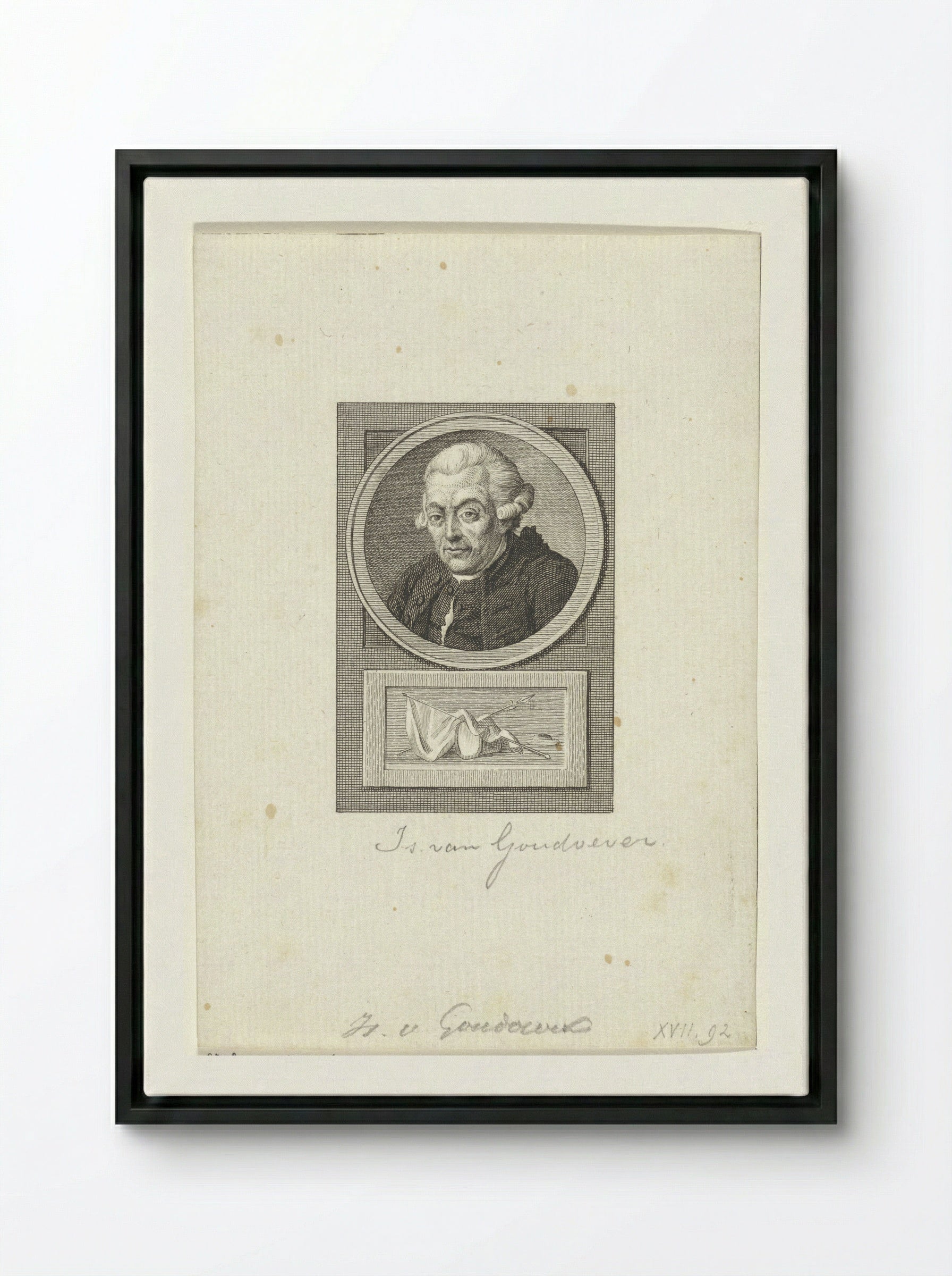 Portret van Isaak van Goudoever - Reinier Vinkeles - Framed Canvas Black