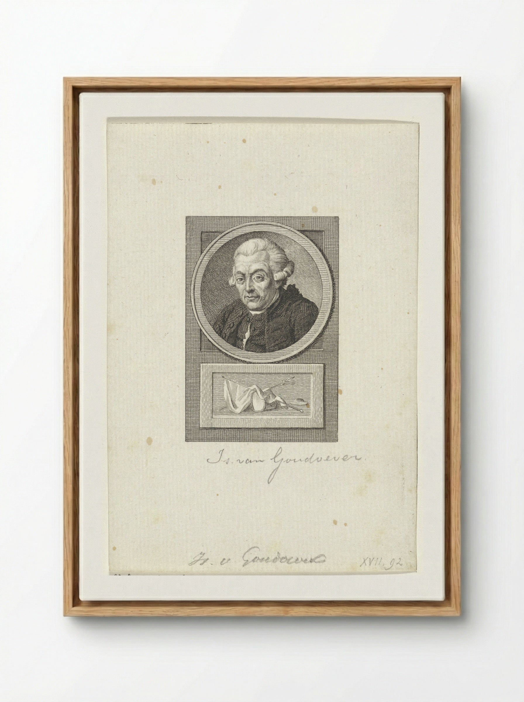 Portret van Isaak van Goudoever - Reinier Vinkeles - Framed Canvas Wood