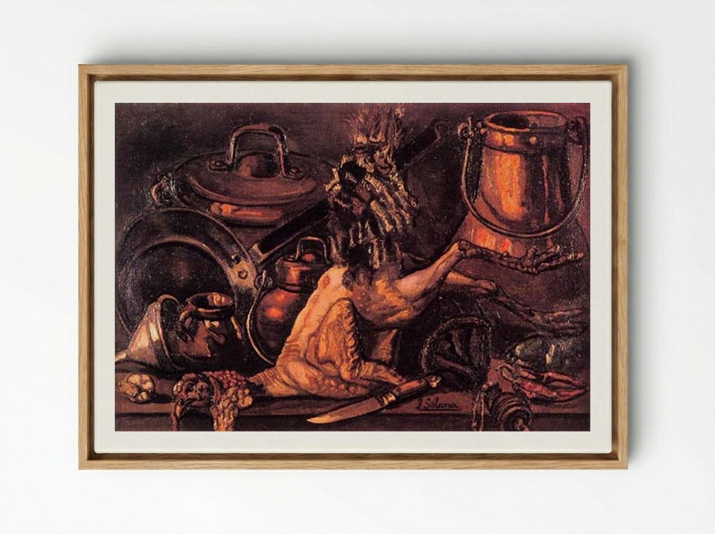 Still Life with Dead Turkey - José Gutiérrez Solana - Framed Canvas Wood