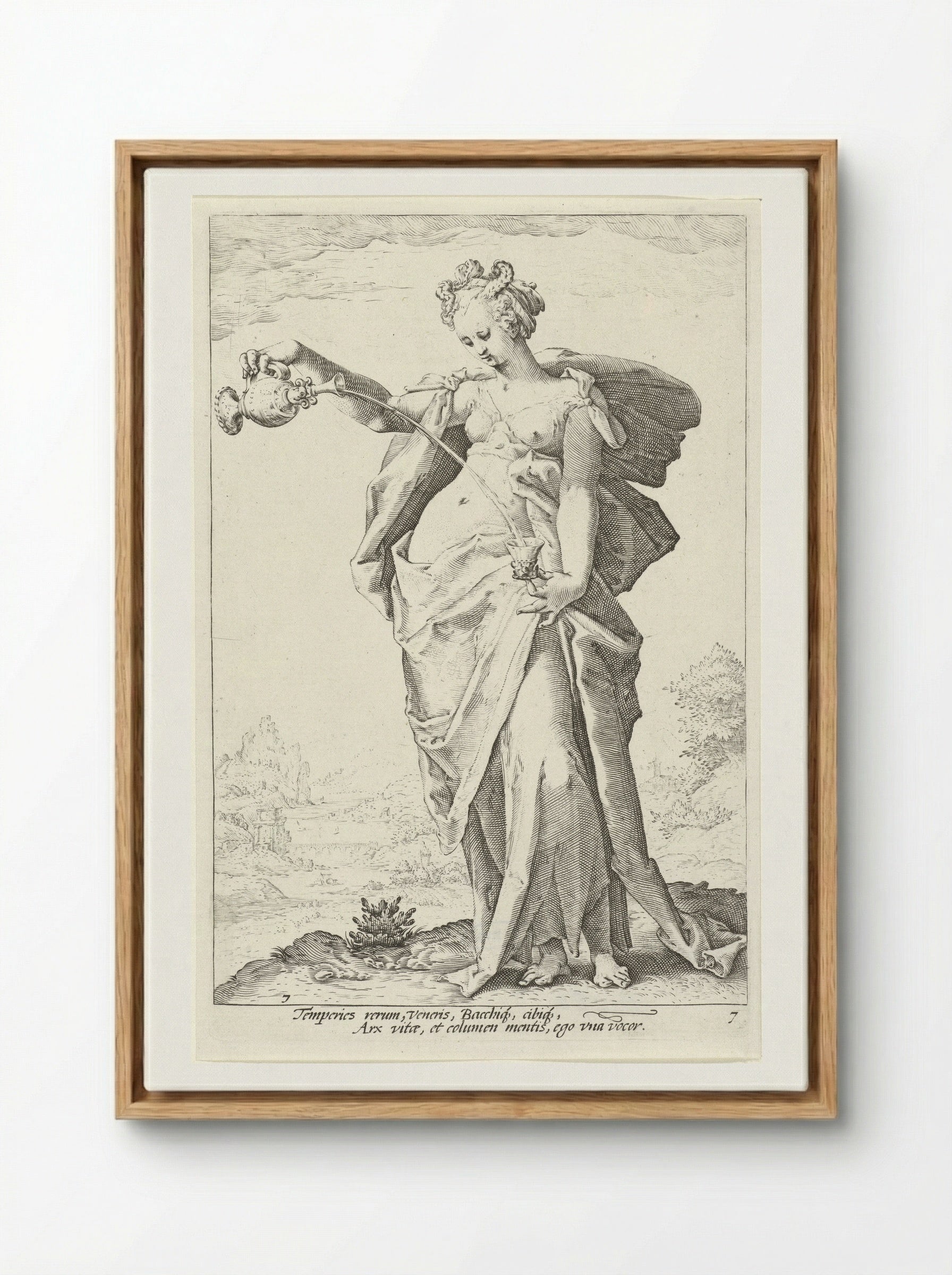 Matigheid (Temperantia) - Claes Jansz. Visscher (II) - Framed Canvas Wood