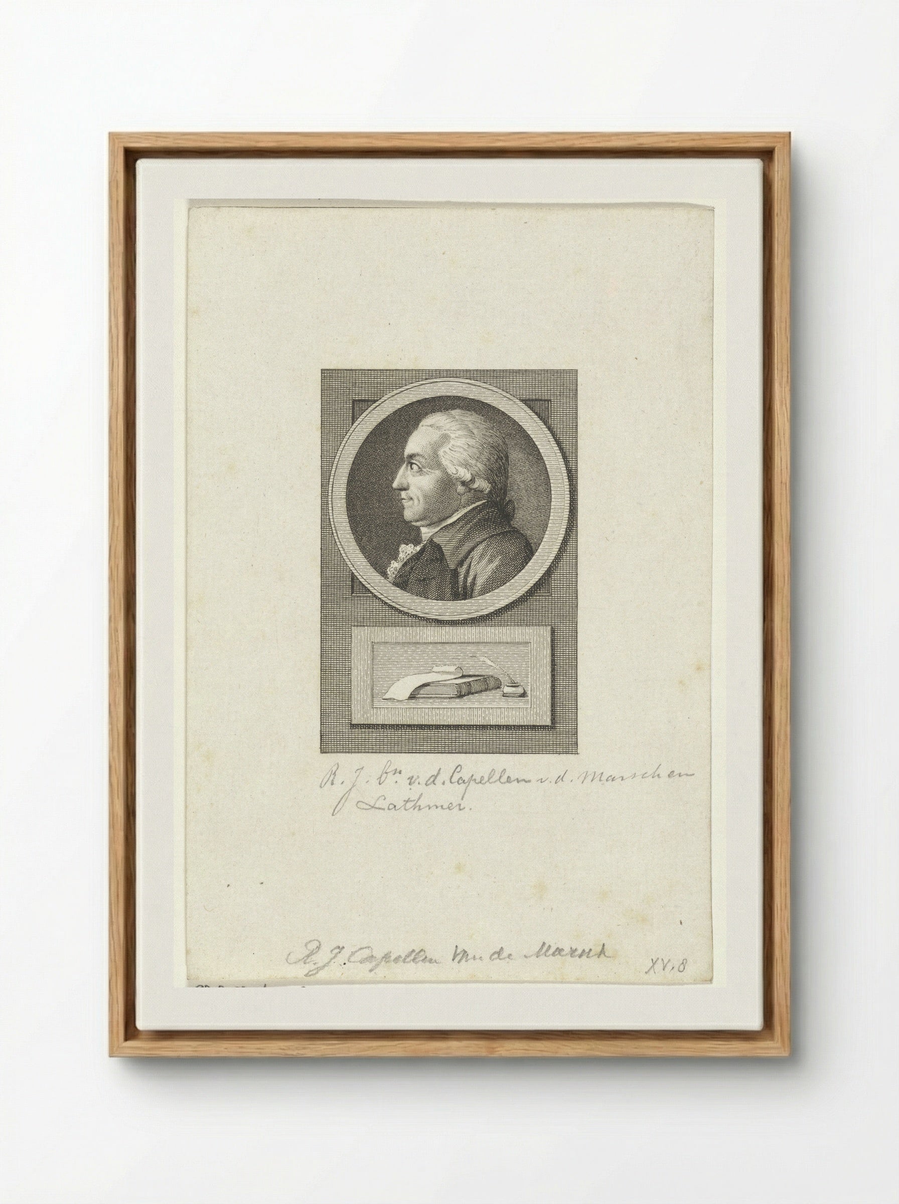 Portret van Robert Jasper van der Capellen - Reinier Vinkeles - Framed Canvas Wood