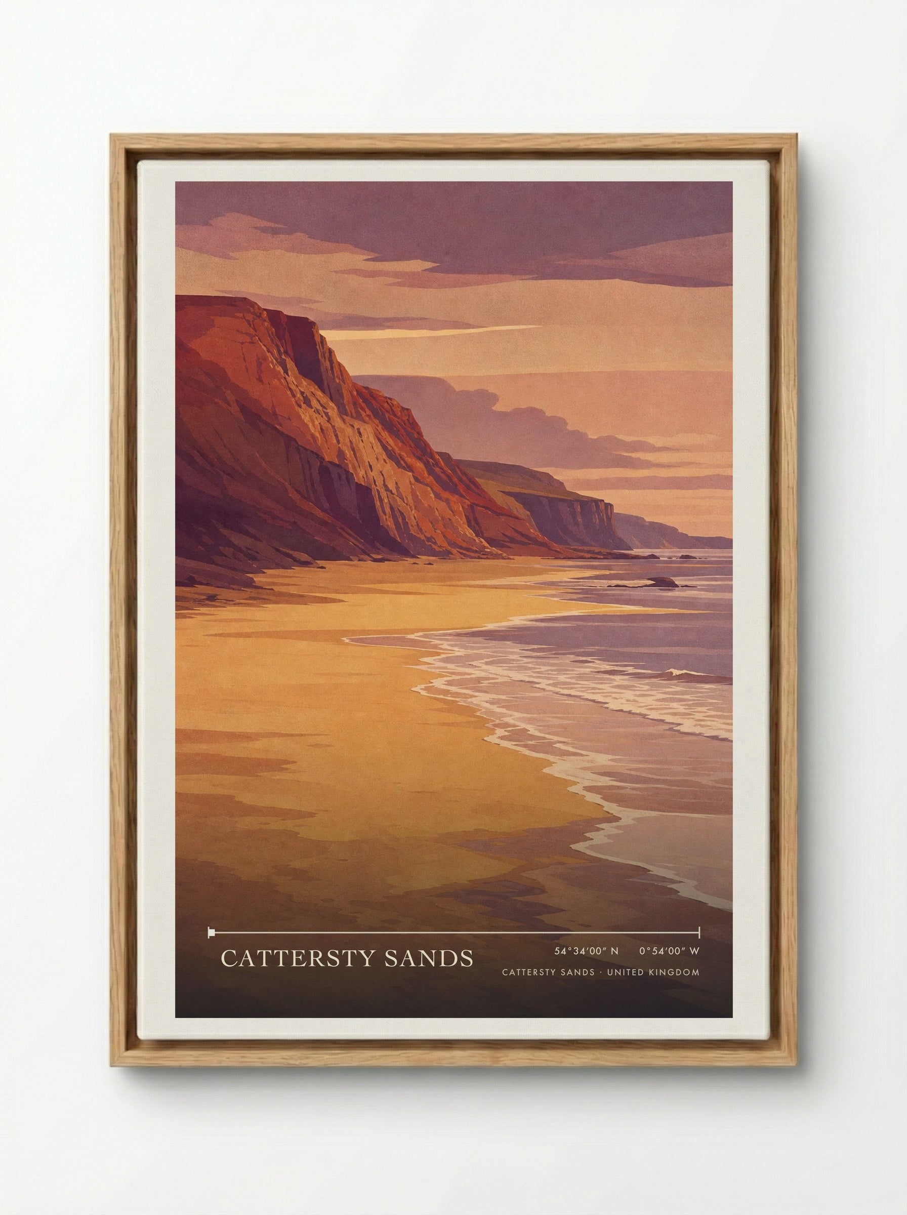 Cattersty Sands United Kingdom Travel Poster - Framed Canvas Wood