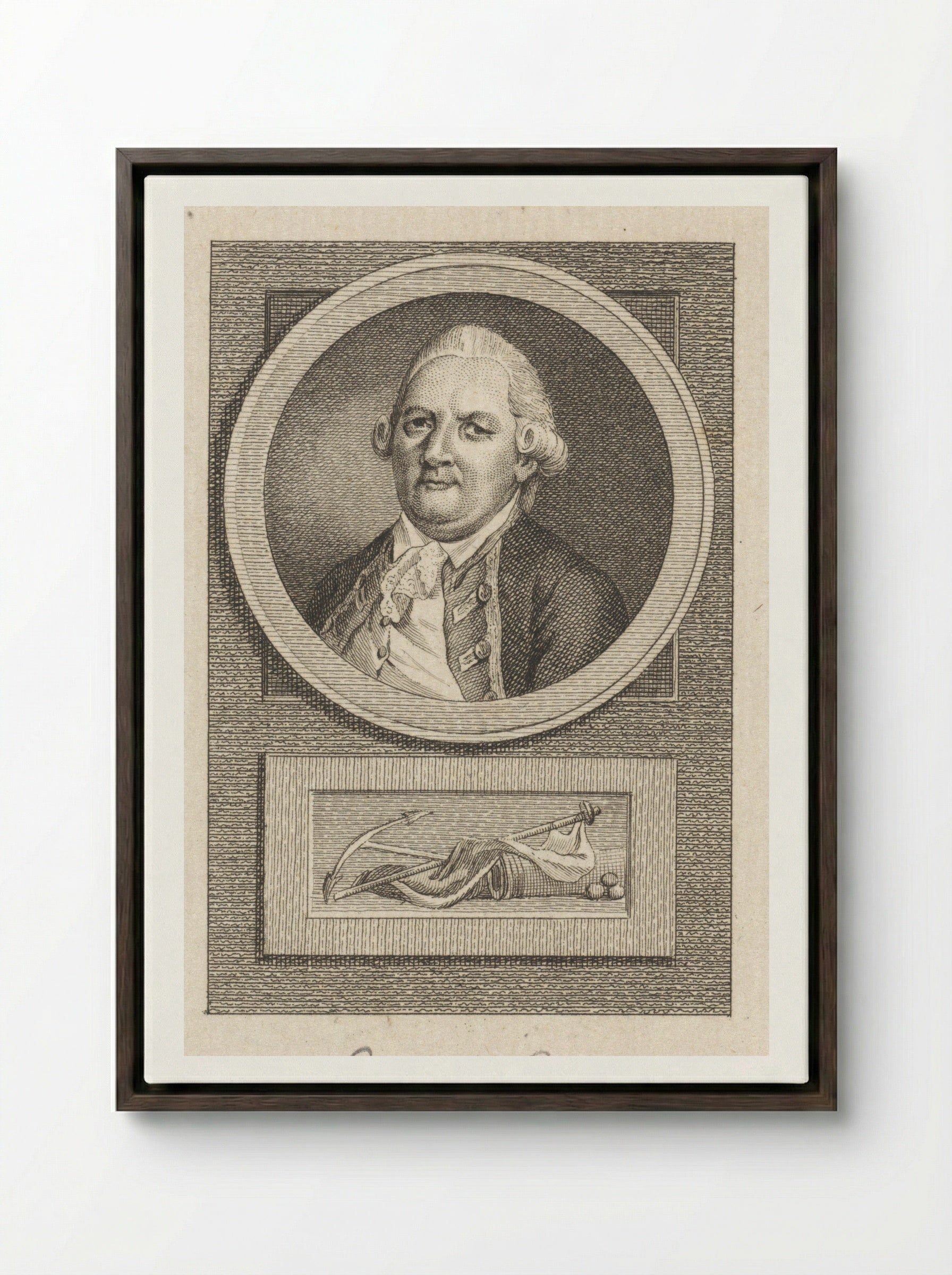 Portret van Jacob Pieter van Braam - Reinier Vinkeles (I) - Framed Canvas Dark Wood