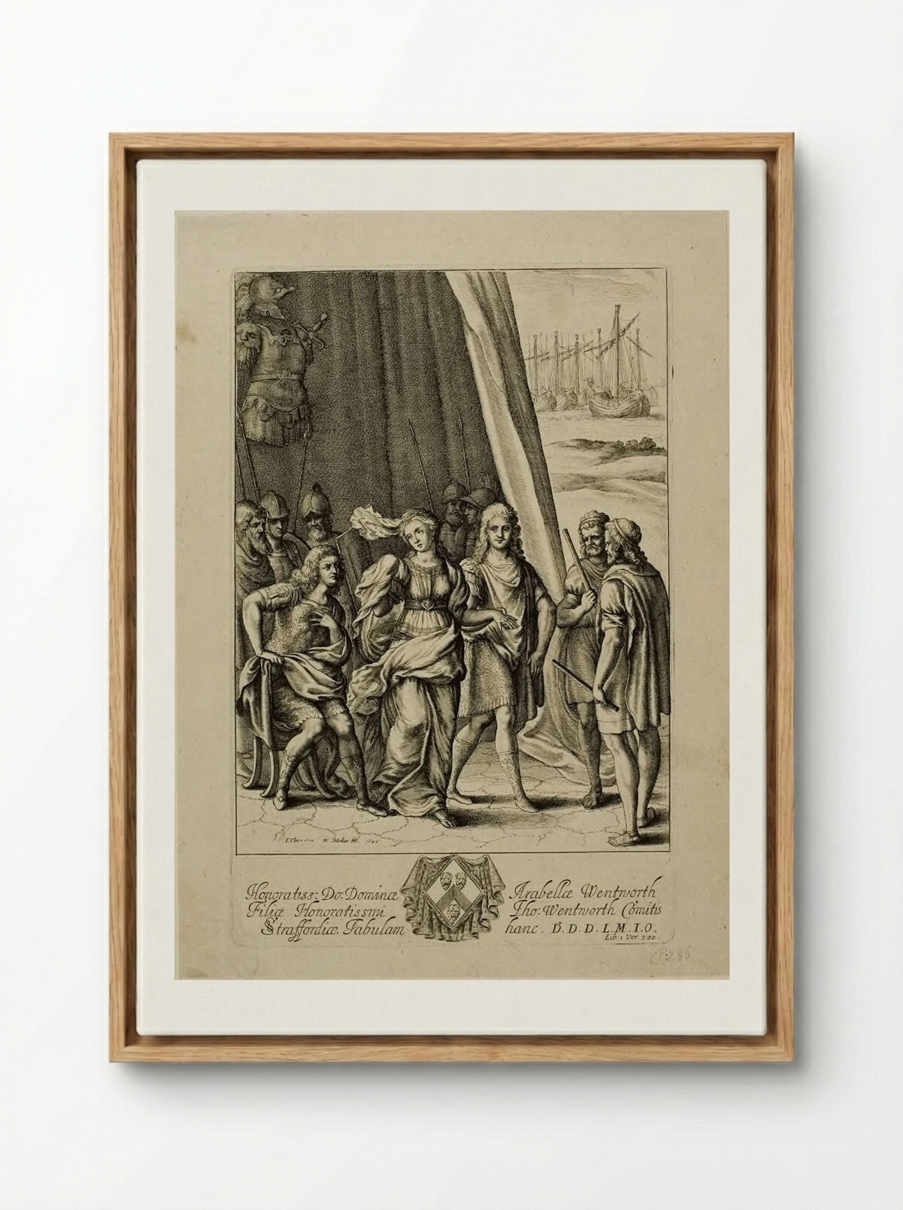 Briseis and Achilles - Wenceslaus Hollar - Framed Canvas Wood