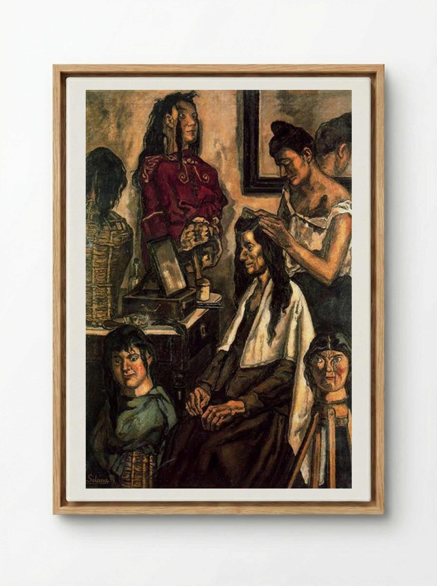 The Hairdresser - José Gutiérrez Solana - Framed Canvas Wood