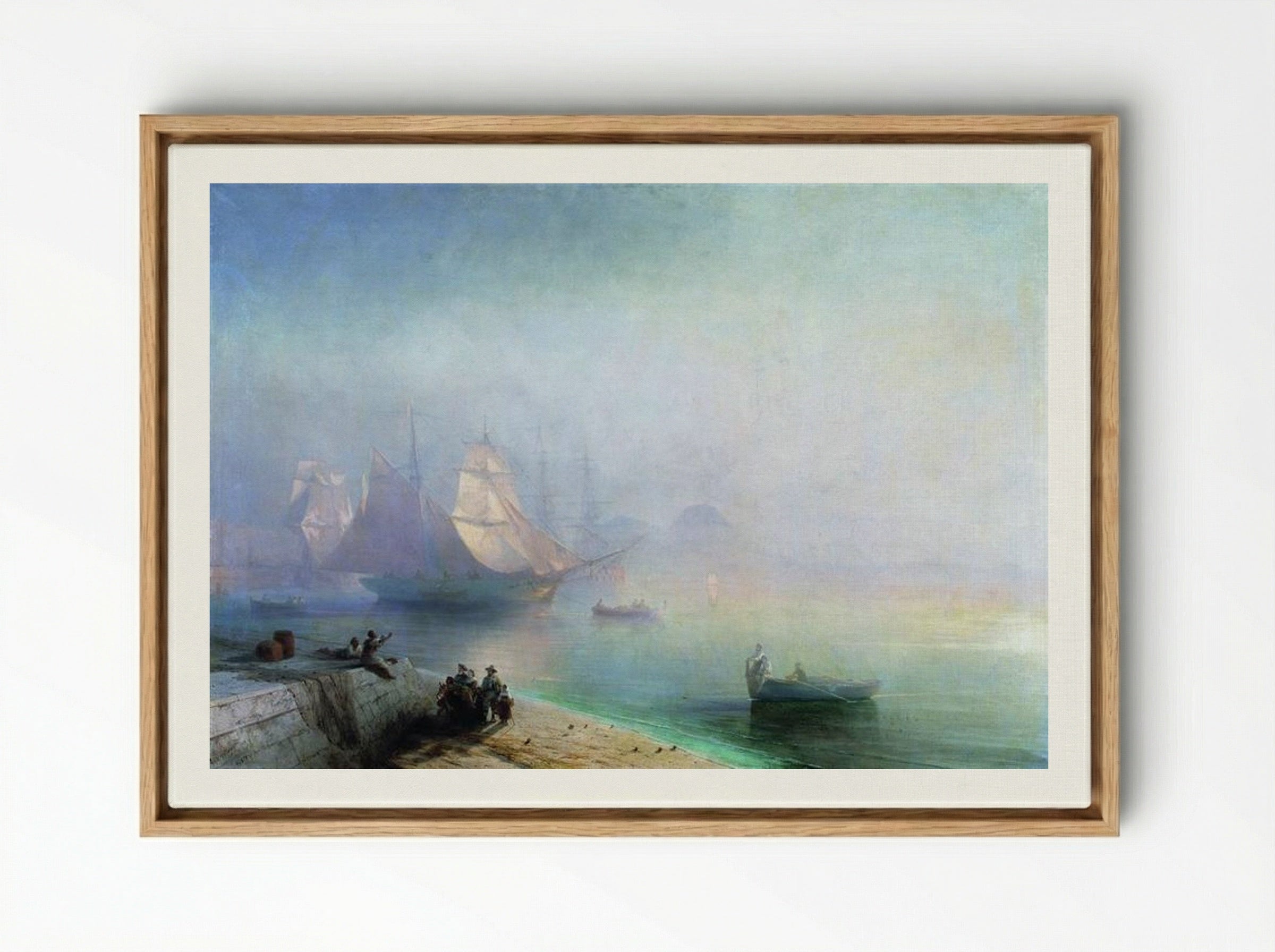 The Bay of Naples on a Misty Morning - Ivan Aivazovsky - Framed Canvas Wood