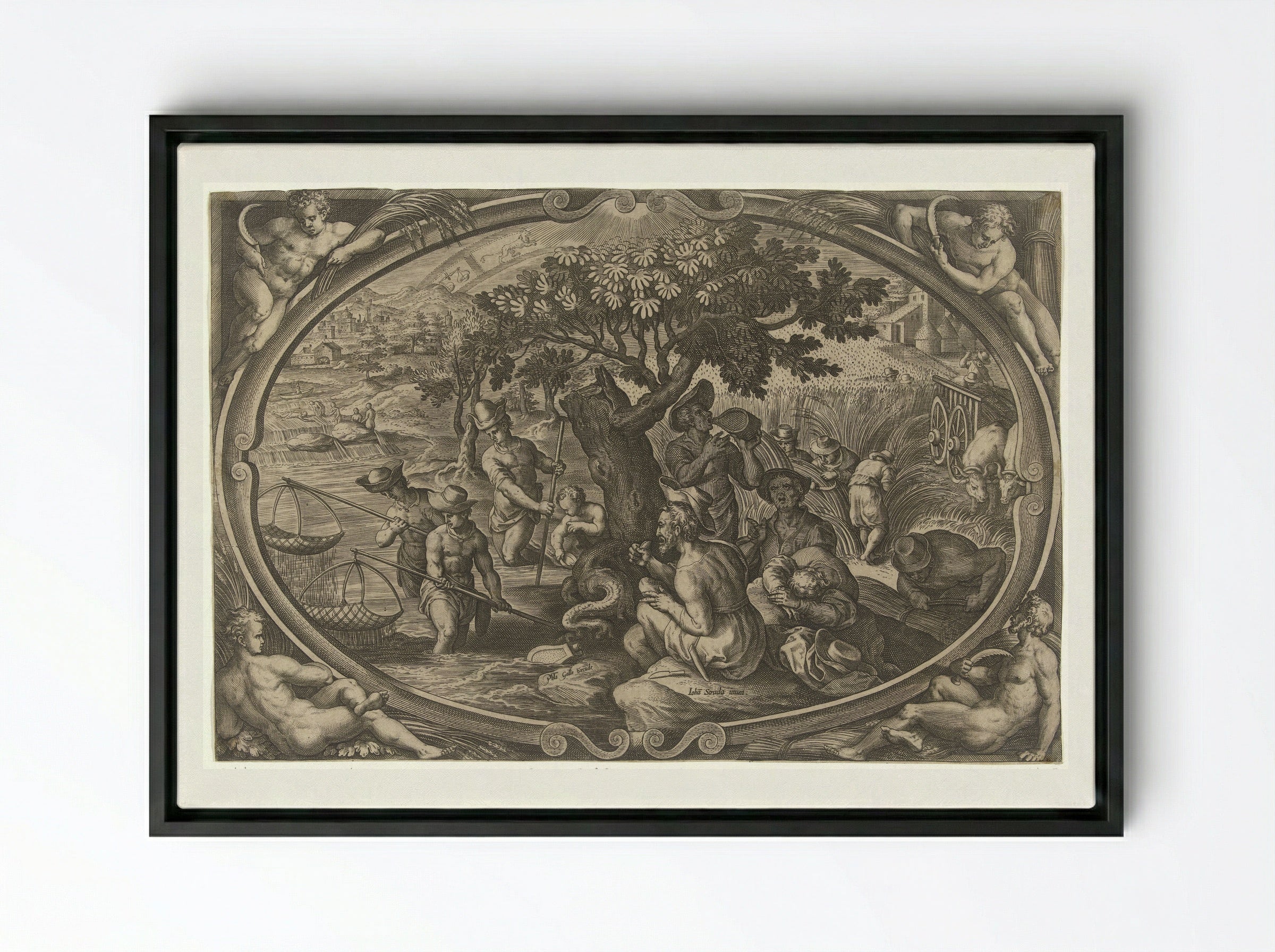 Zomer (Summer) - Philips Galle - Framed Canvas Black