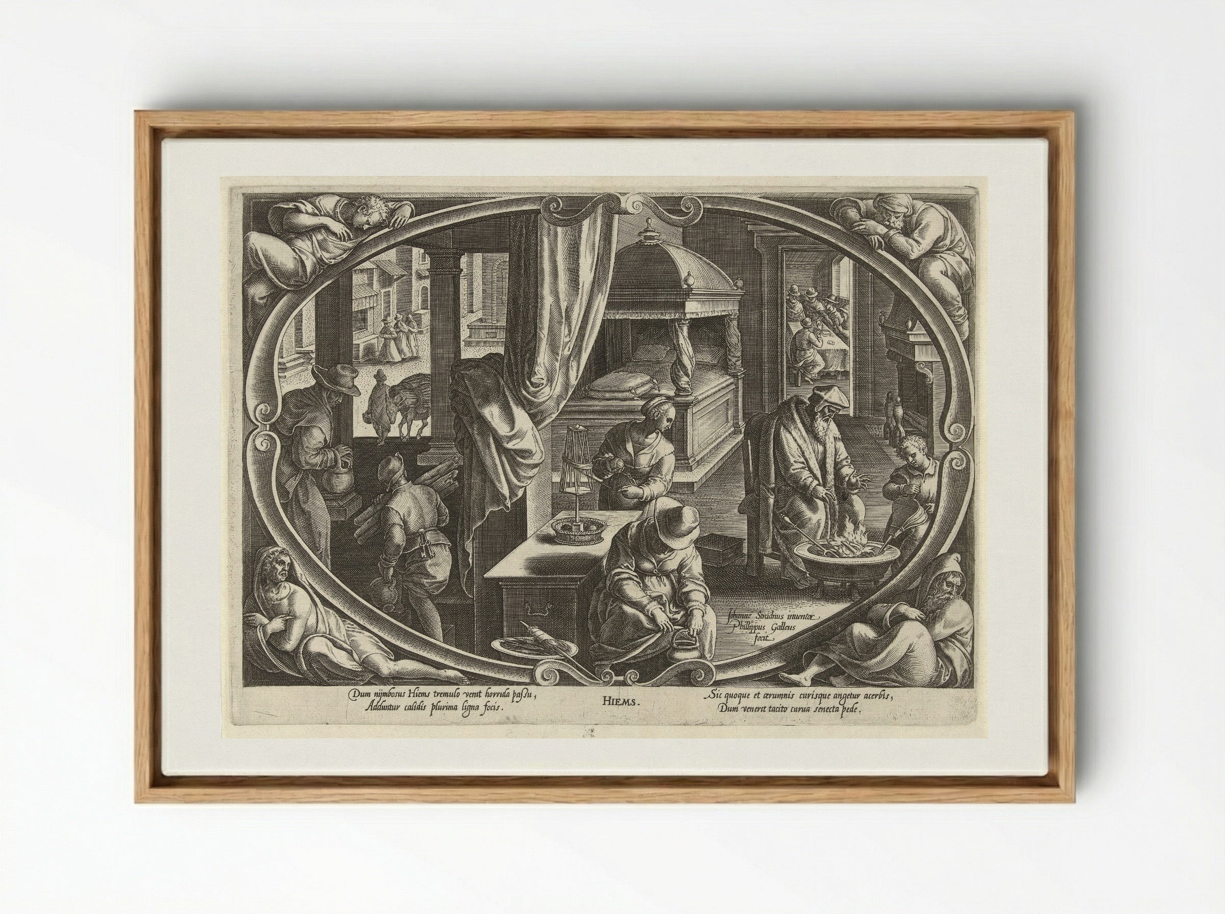 Winter (Hiems) - Philips Galle - Framed Canvas Wood