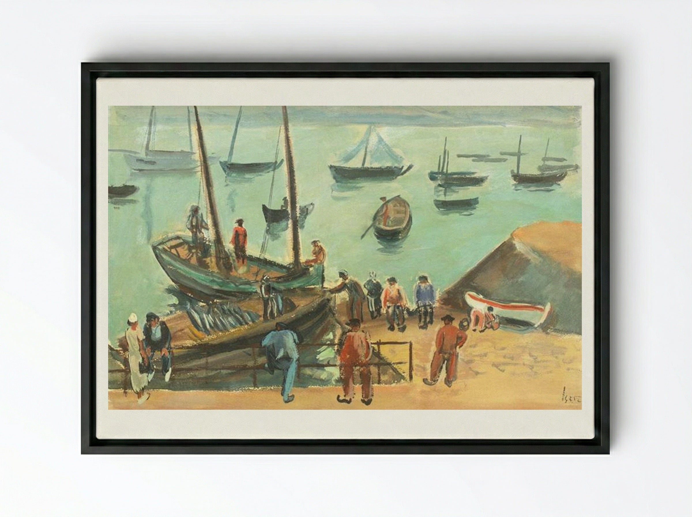 Bretania Port - Iosif Iser - Framed Canvas Black