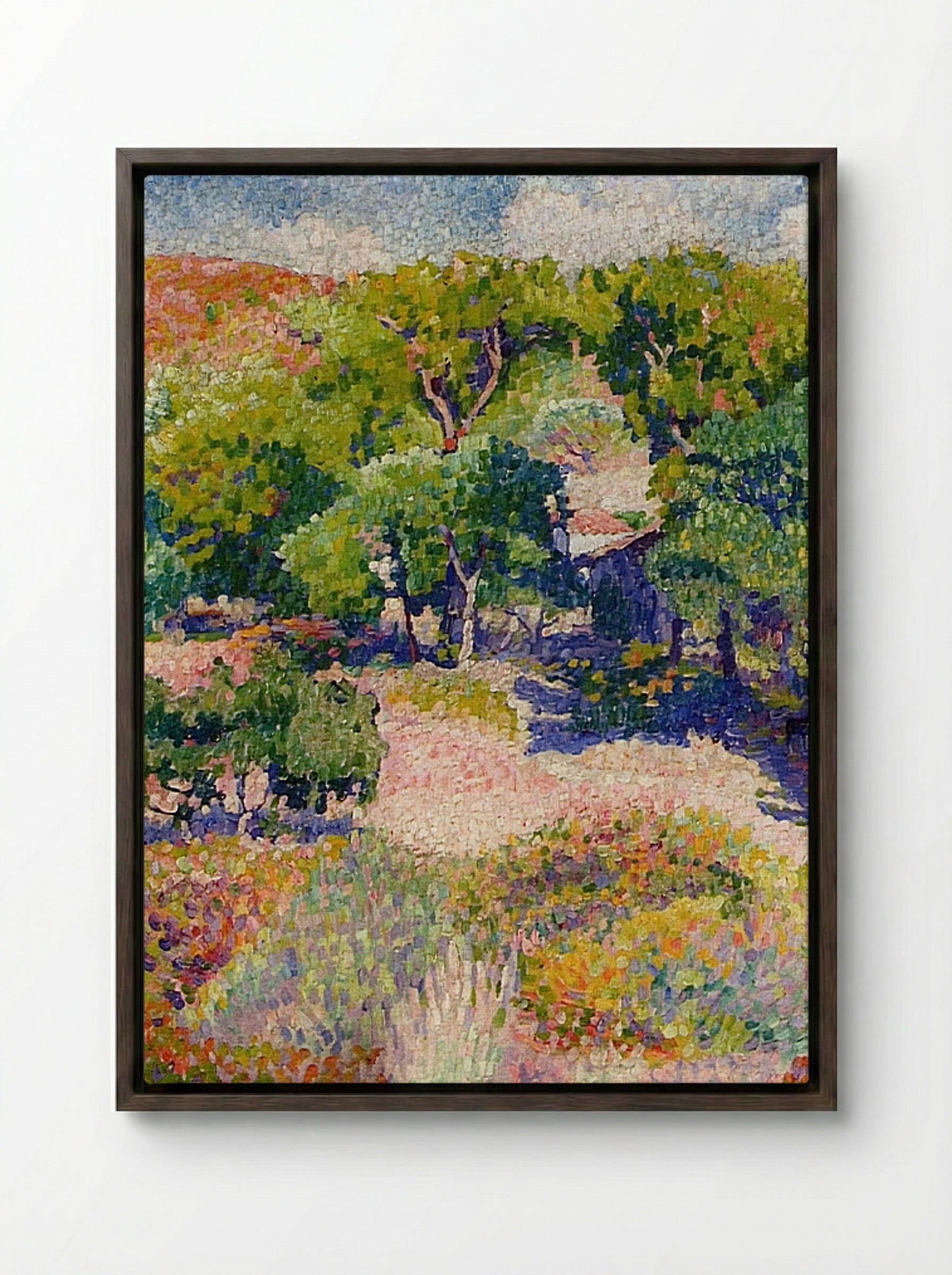 Cypresses - Henri-Edmond Cross - Framed Canvas Dark Wood