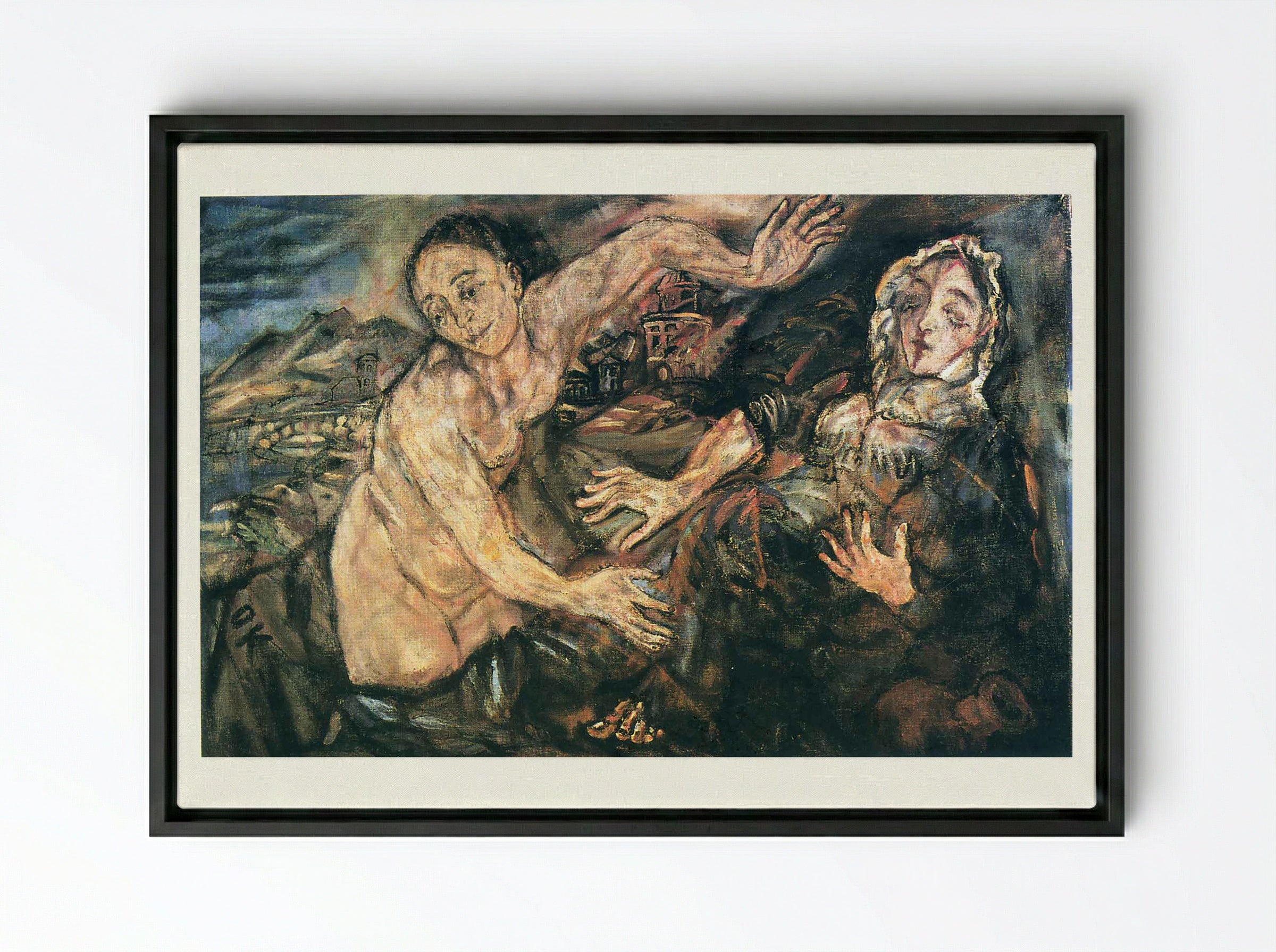 The Annunciation - Paula Modersohn-Becker - Framed Canvas Black