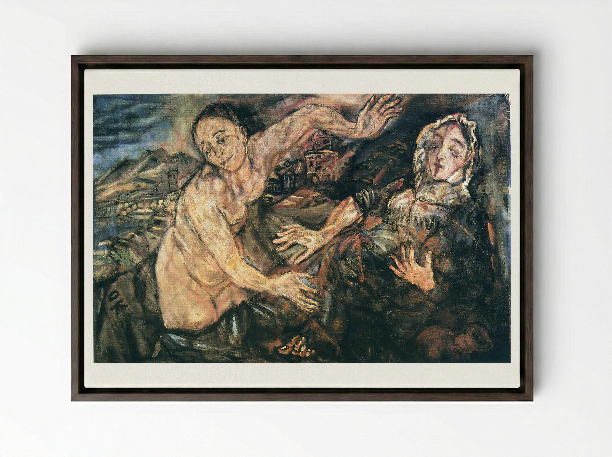 The Annunciation - Paula Modersohn-Becker - Framed Canvas Dark Wood
