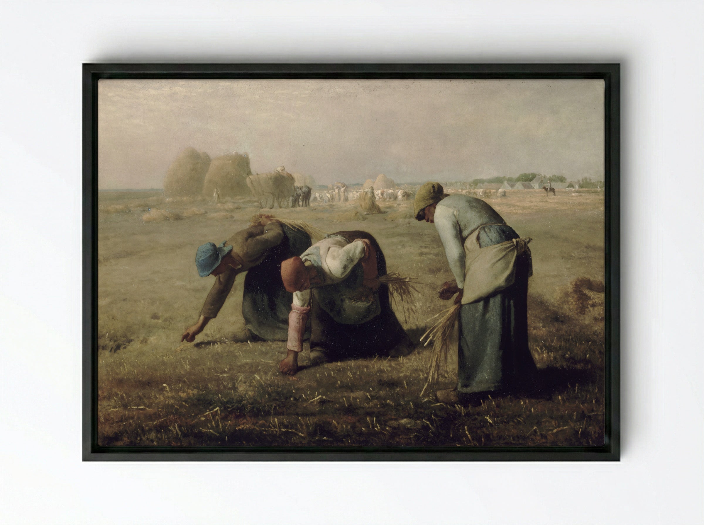 The Gleaners - Jean-François Millet - Framed Canvas Black