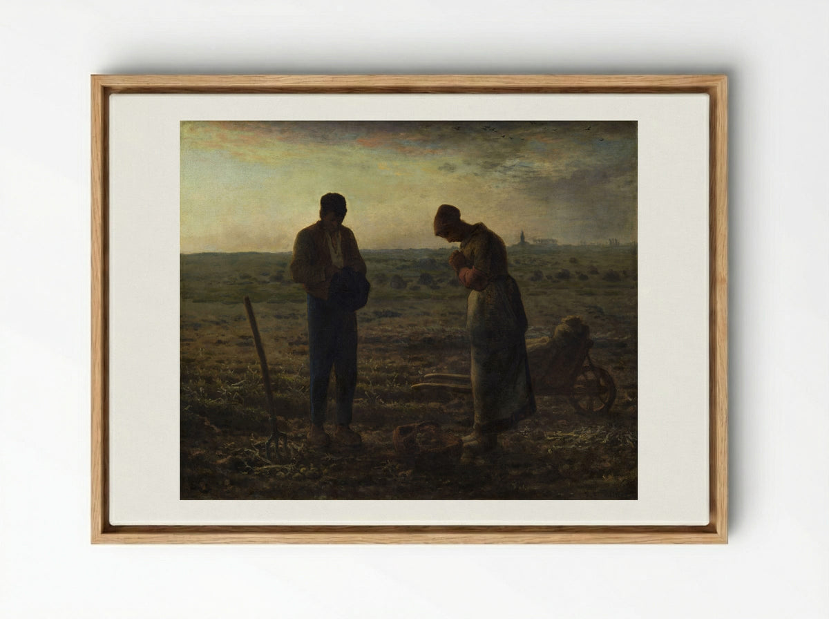 The Angelus - Jean-François Millet - Framed Canvas Wood