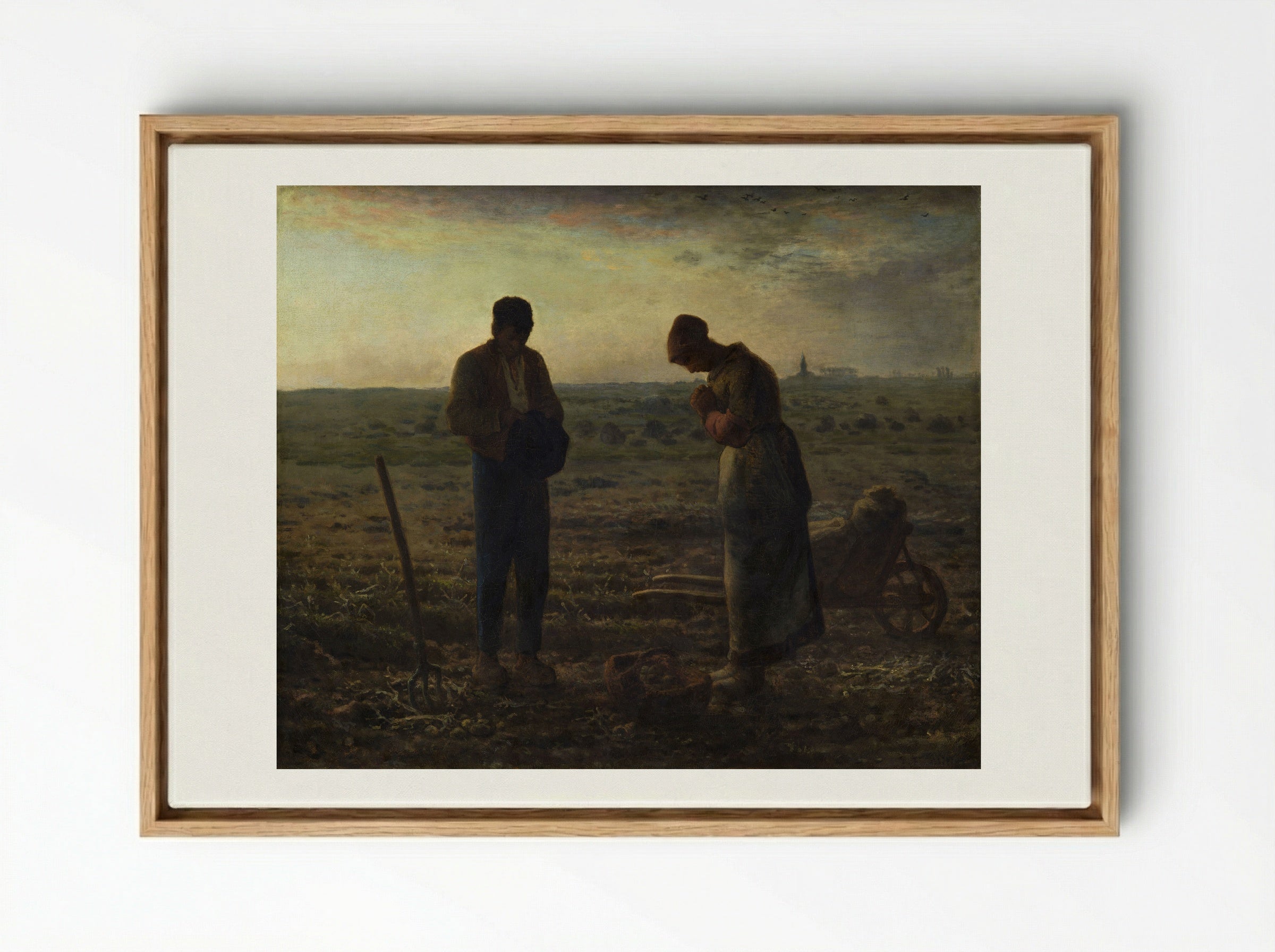 The Angelus - Jean-François Millet - Framed Canvas Wood