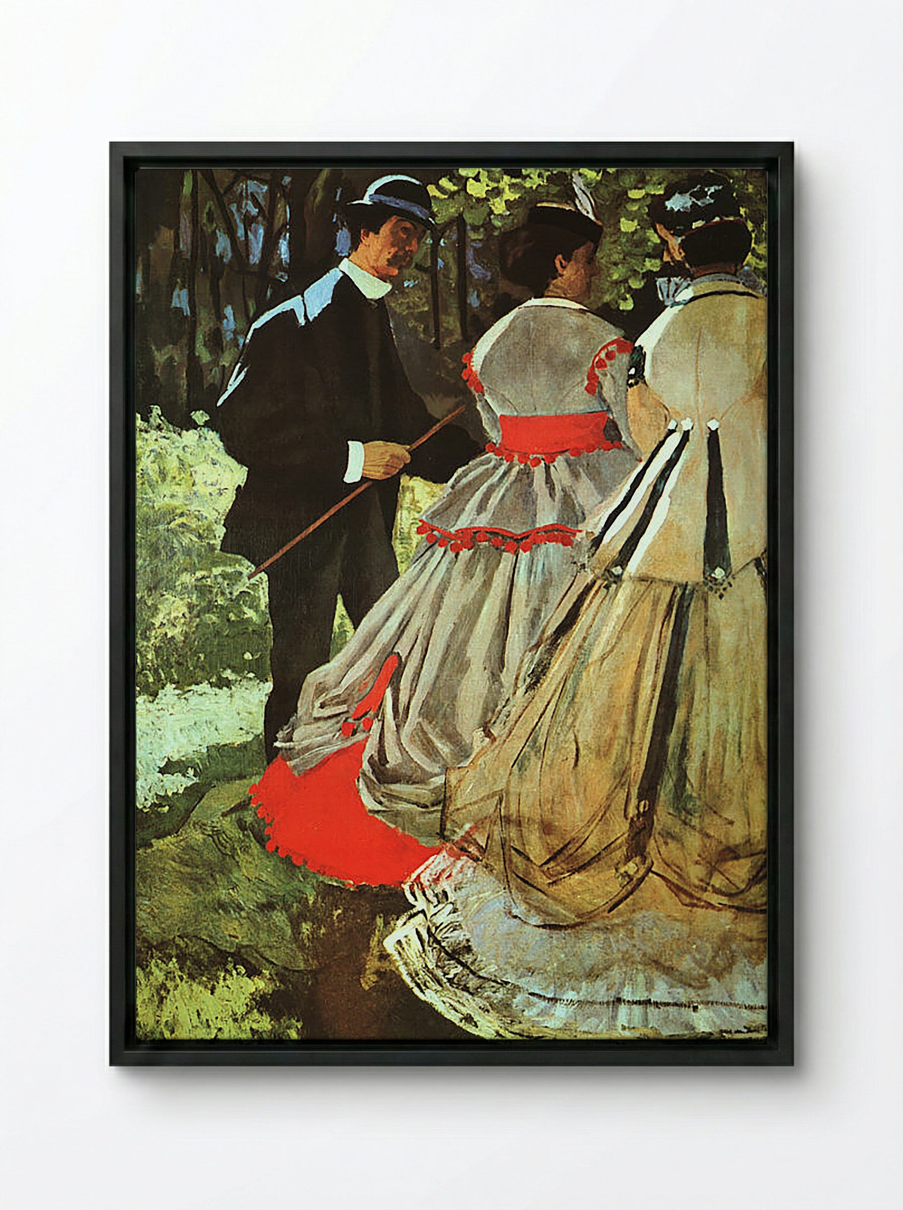 The Picnic - James Tissot - Framed Canvas Black