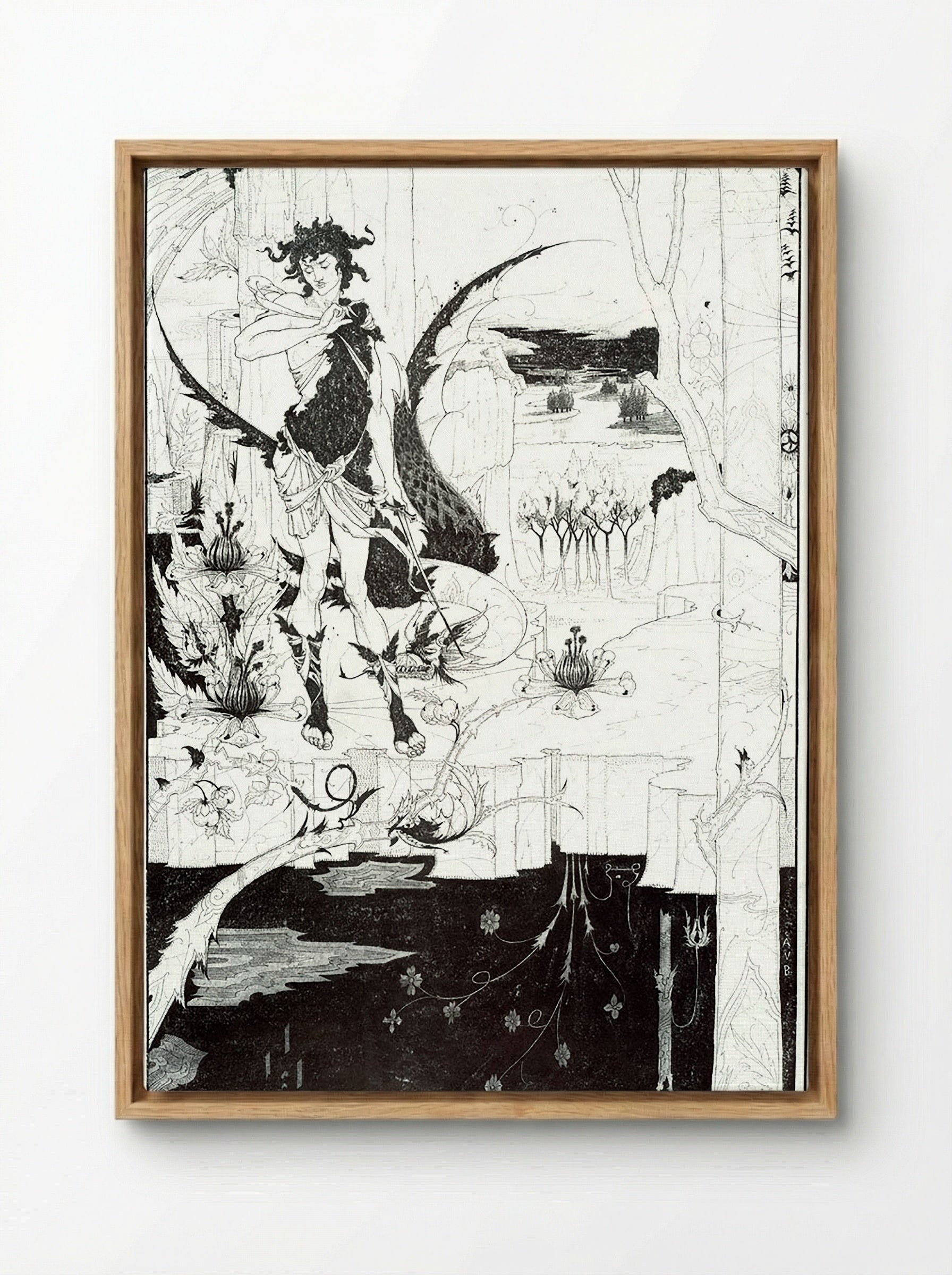Illustration to _Siegfried_, Act II - Arthur Rackham - Framed Canvas Wood
