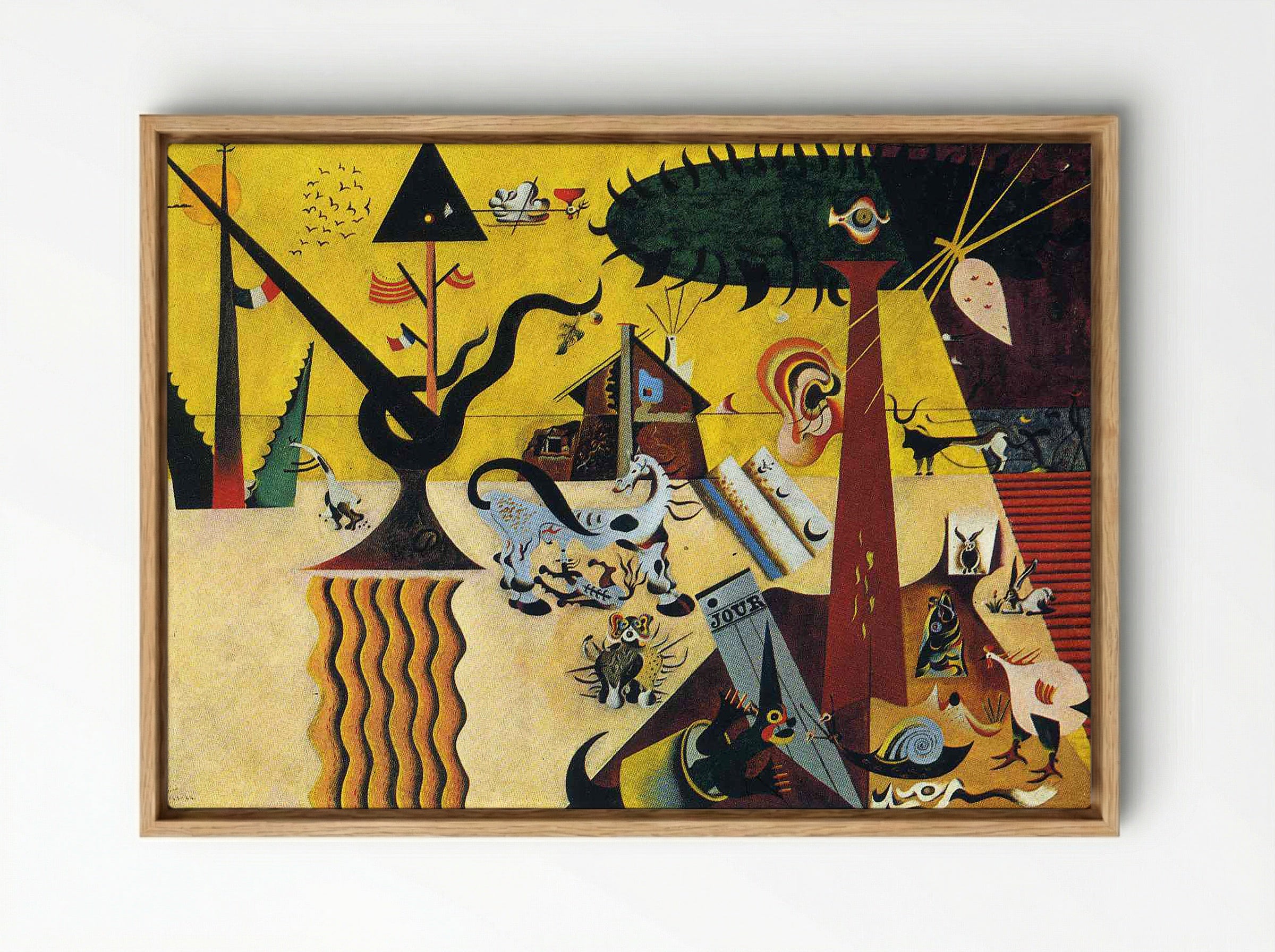 The Tilled Field - Joan Miró - Framed Canvas Wood