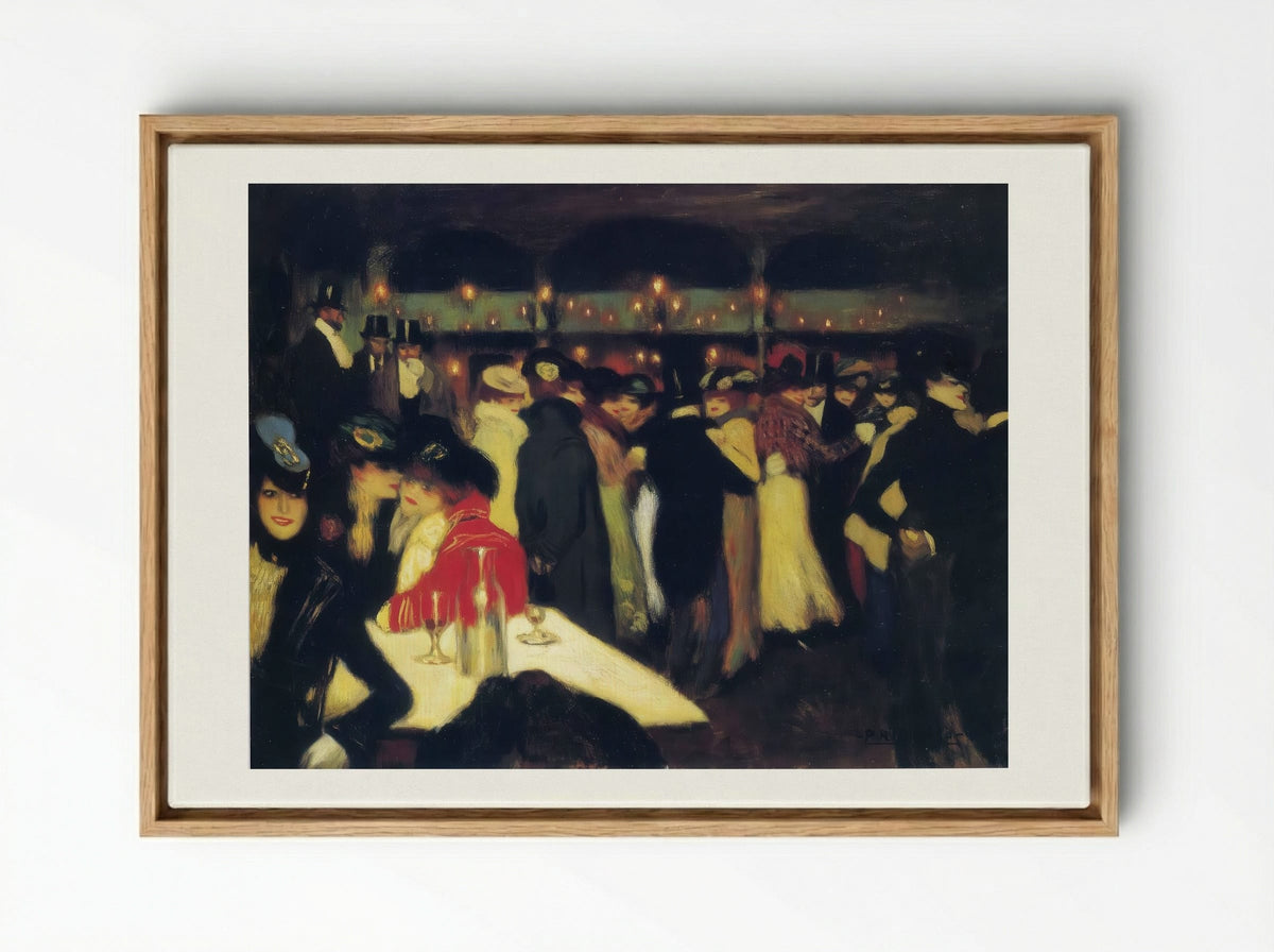 Bal du moulin de la Galette - Pierre-Auguste Renoir - Framed Canvas Wood