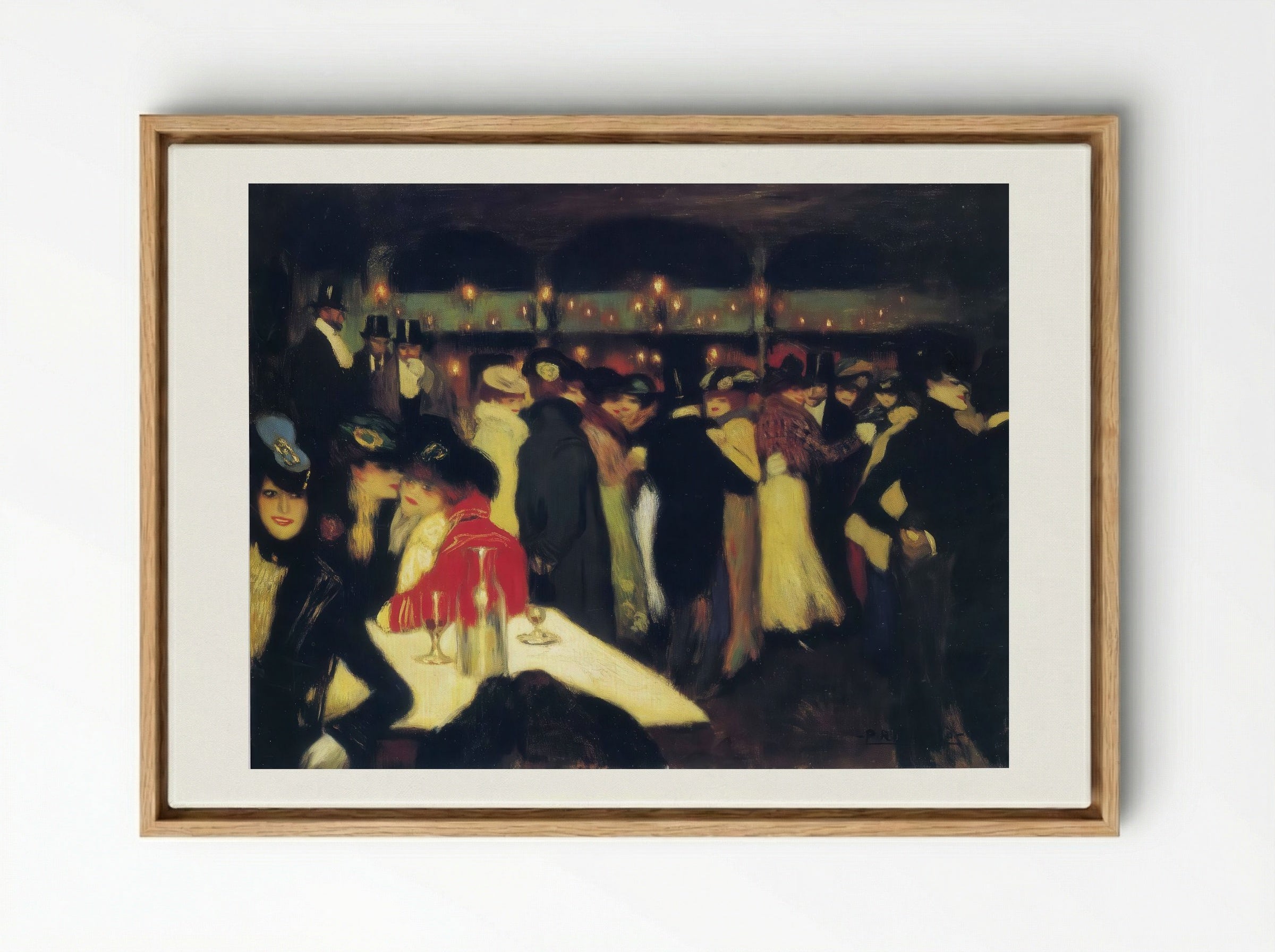 Bal du moulin de la Galette - Pierre-Auguste Renoir - Framed Canvas Wood