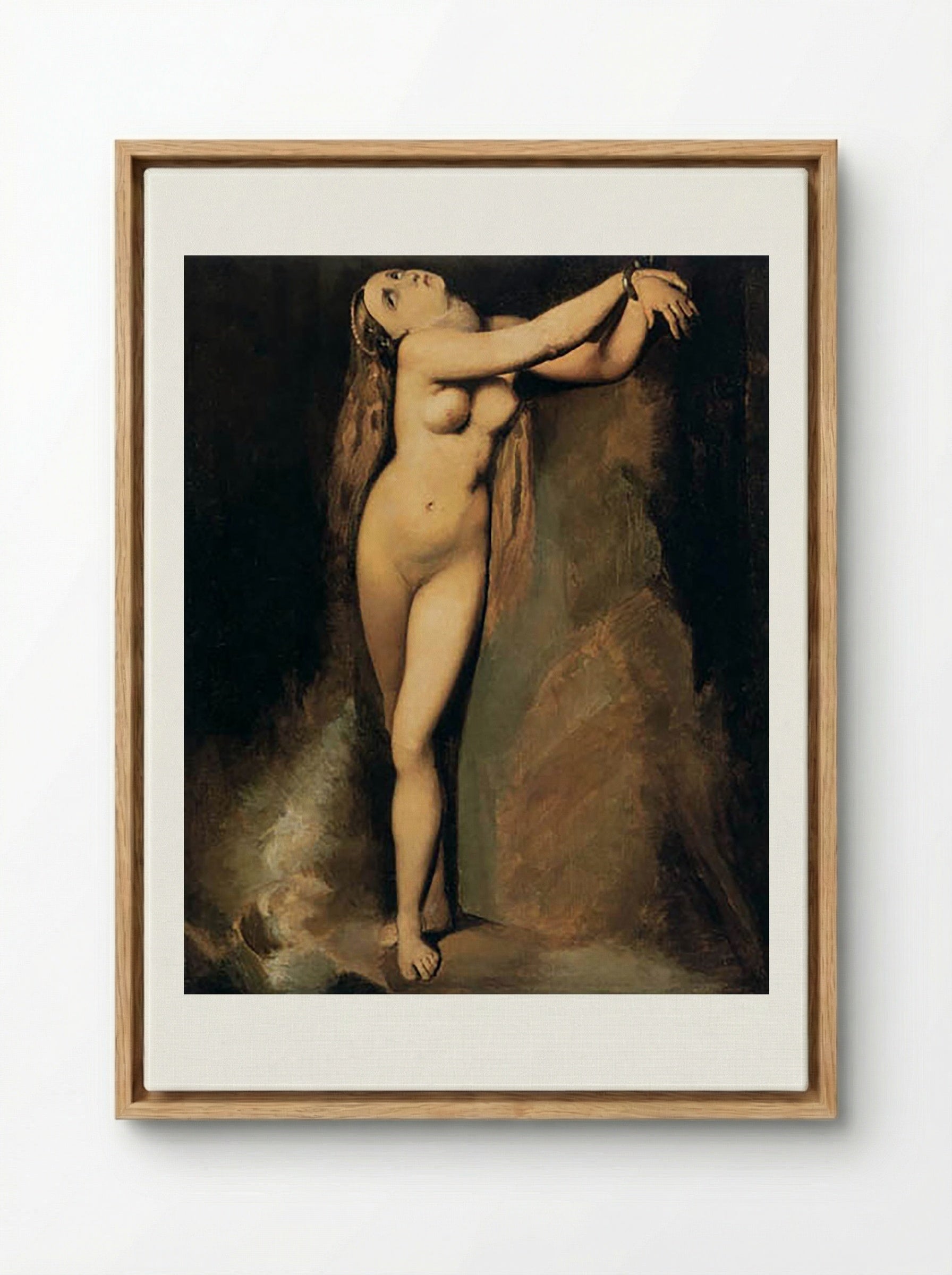 Angelica Saved by Ruggiero - Jean-Auguste-Dominique Ingres - Framed Canvas Wood