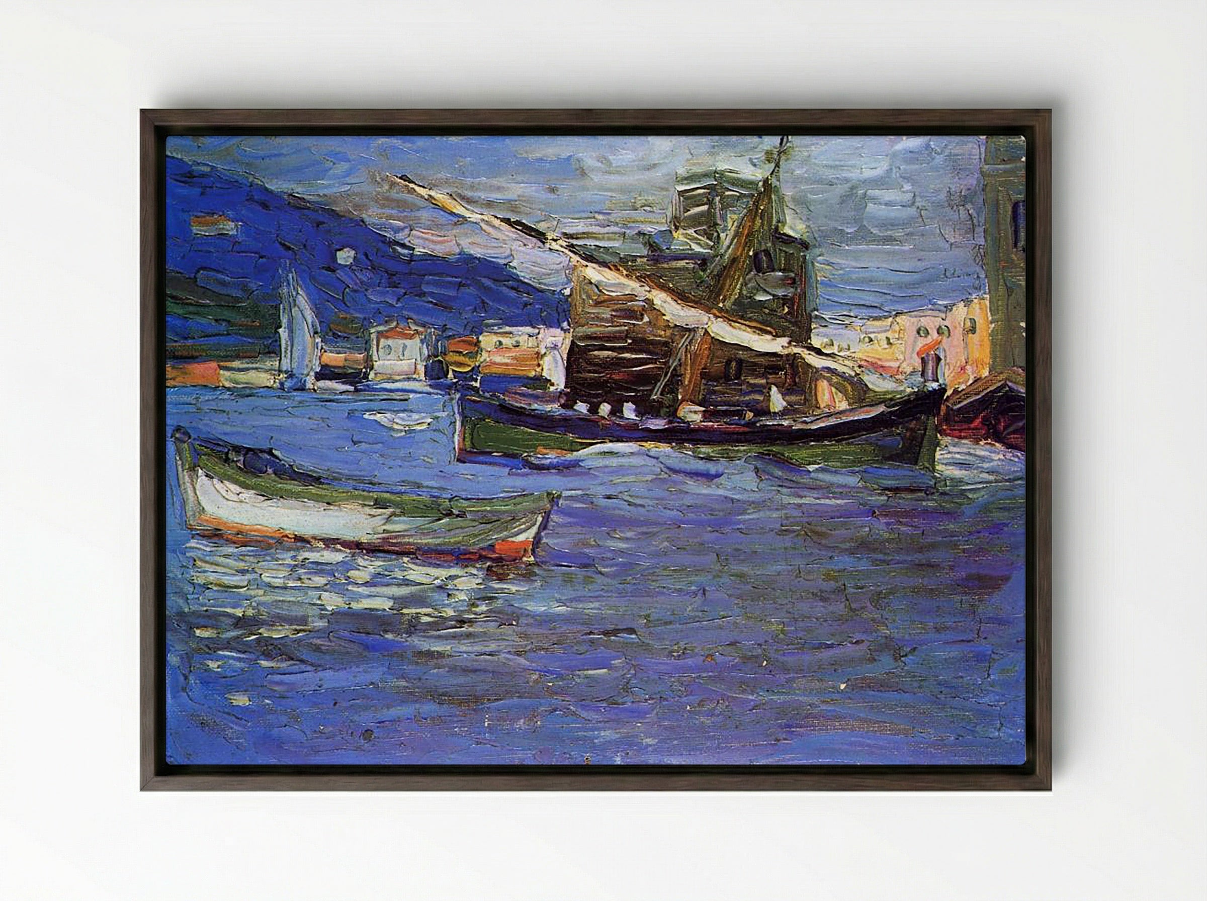 Rapallo, Grey Day - Karl Schmidt-Rottluff - Framed Canvas Dark Wood