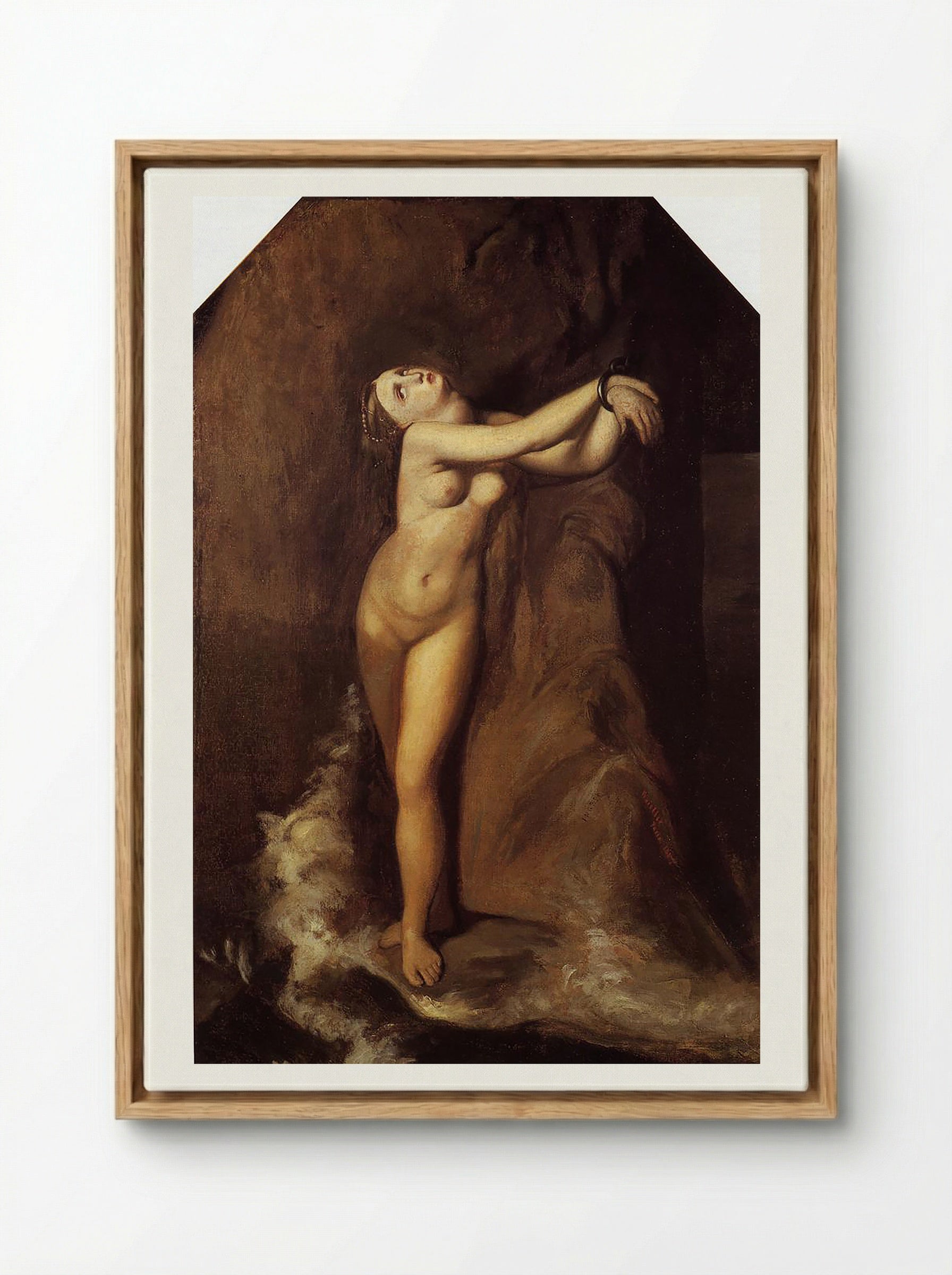 Roger Freeing Angelica - Jean-Auguste-Dominique Ingres - Framed Canvas Wood