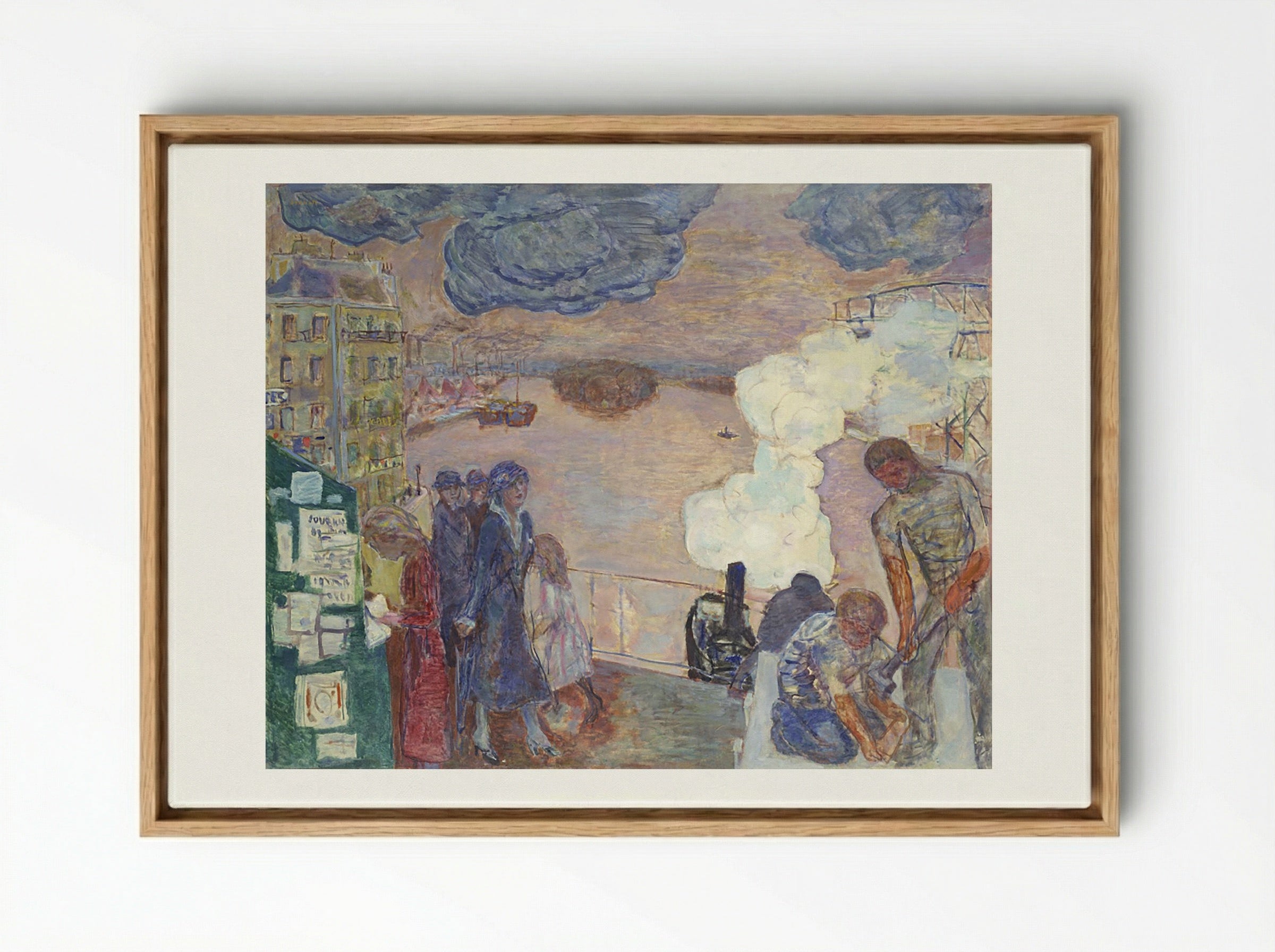 Workers on the Banks of the Seine - Maximilian Kurzweil - Framed Canvas Wood
