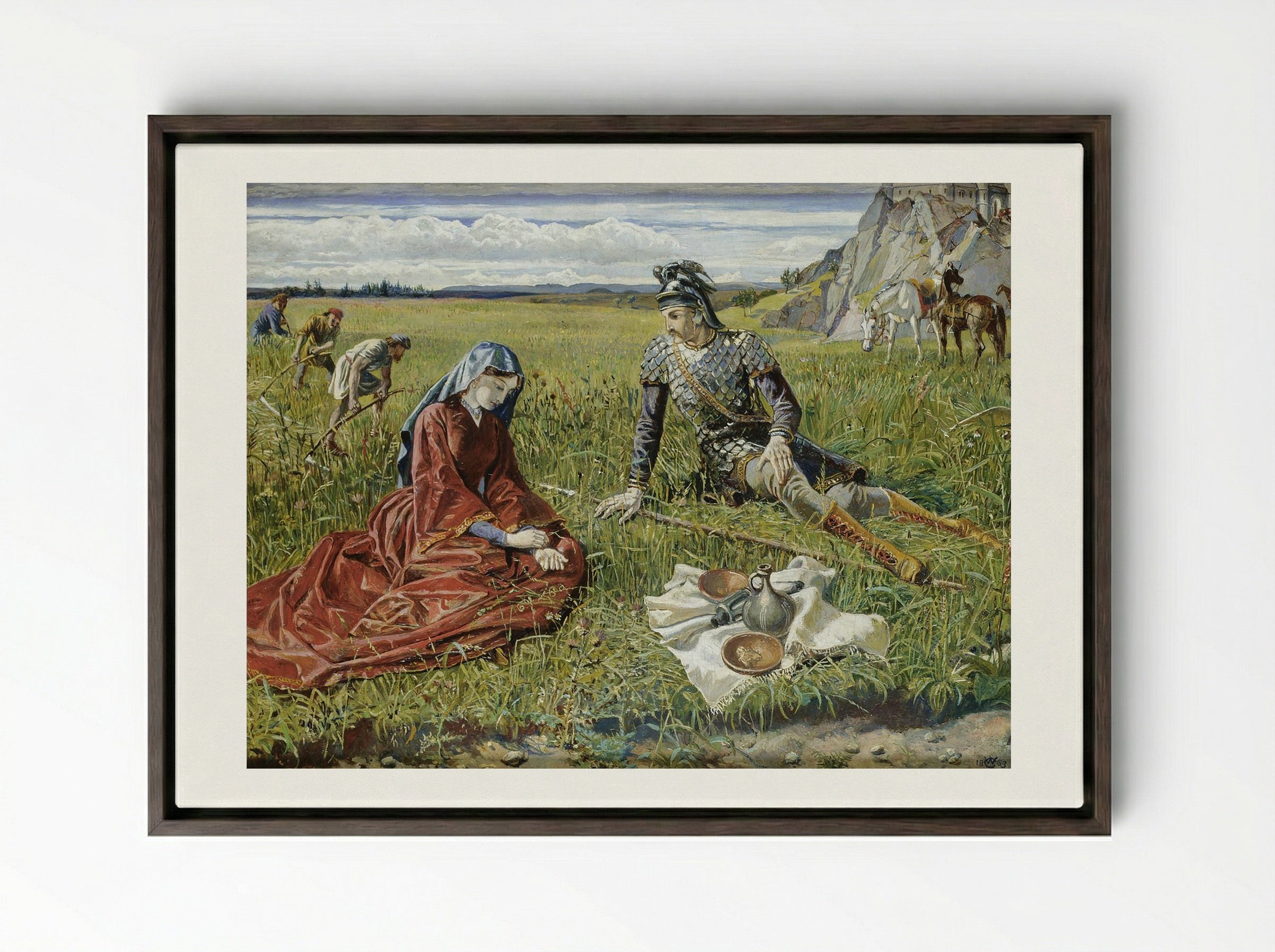 Ruth and Boaz - Julius Schnorr von Carolsfeld - Framed Canvas Dark Wood