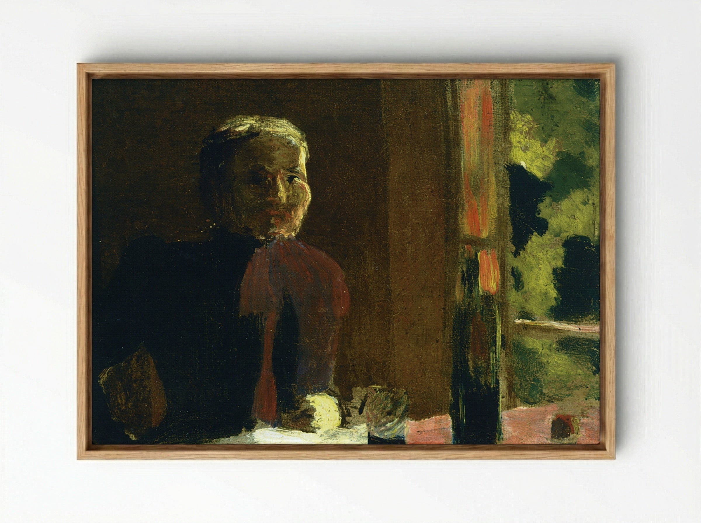 Madame Vuillard at Table - Édouard Vuillard - Framed Canvas Wood