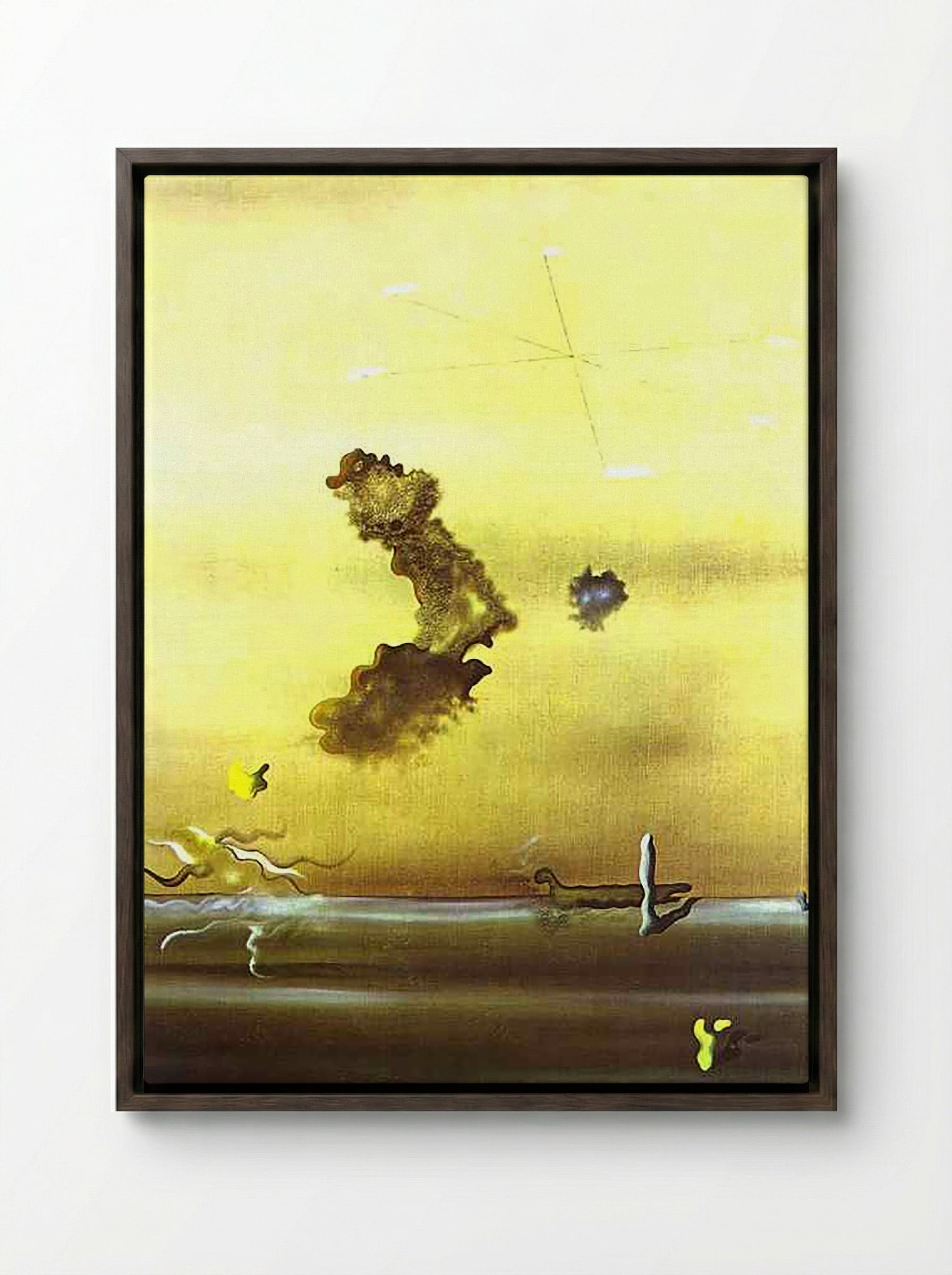 Outside - Salvador Dalí - Framed Canvas Dark Wood