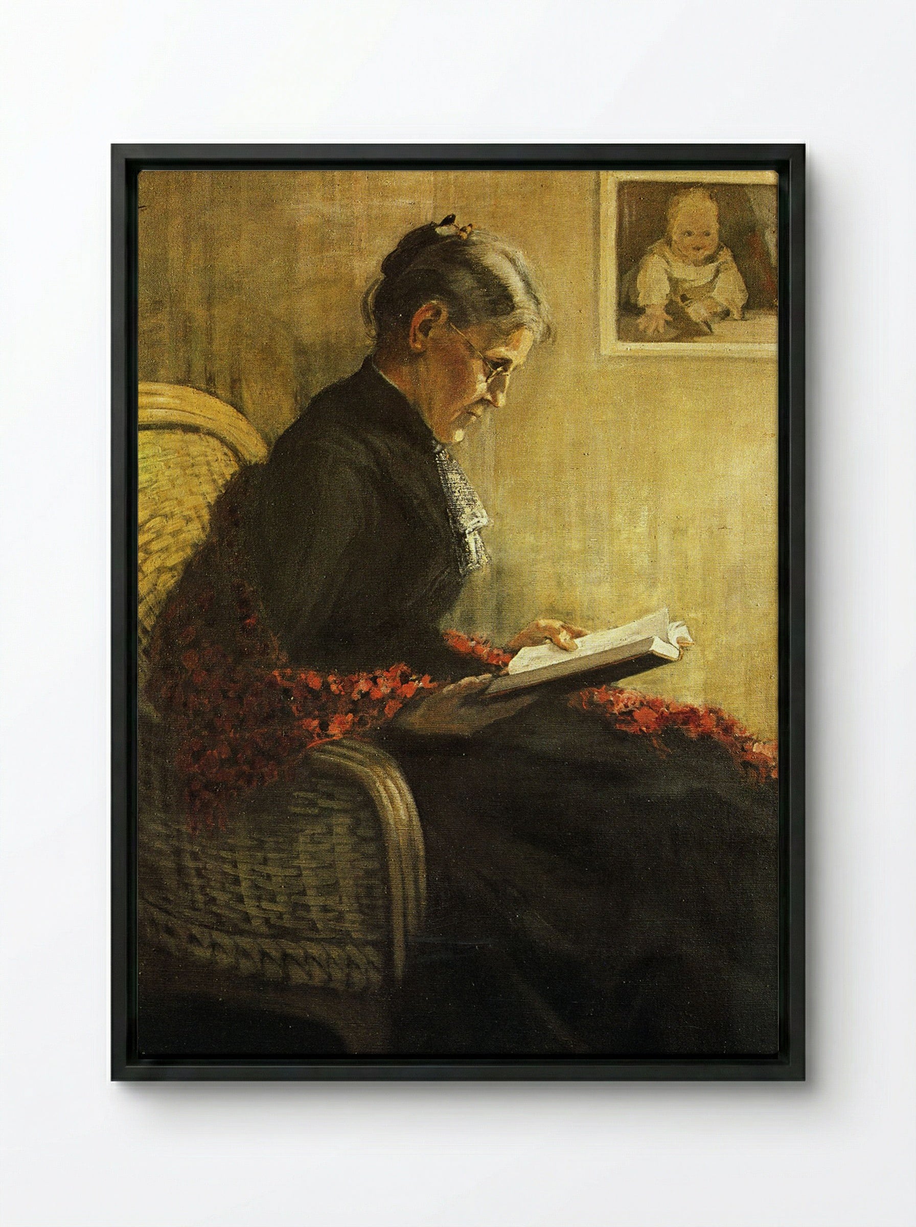 Arrangement in Grey and Black, Portrait of the Artist's Mother - James Abbott McNeill Whistler - Framed Canvas Black