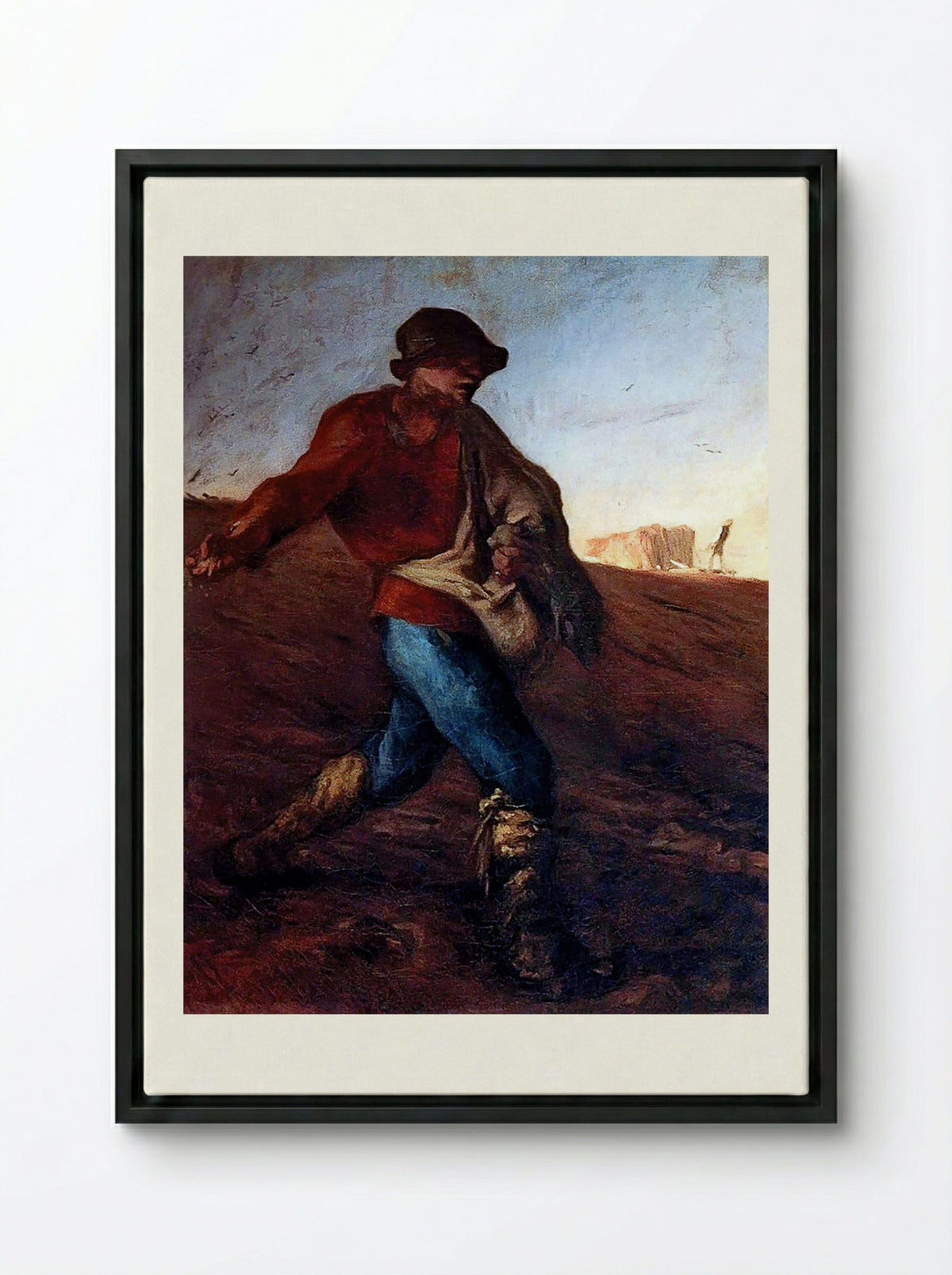 The Sower - Jean-François Millet - Framed Canvas Black