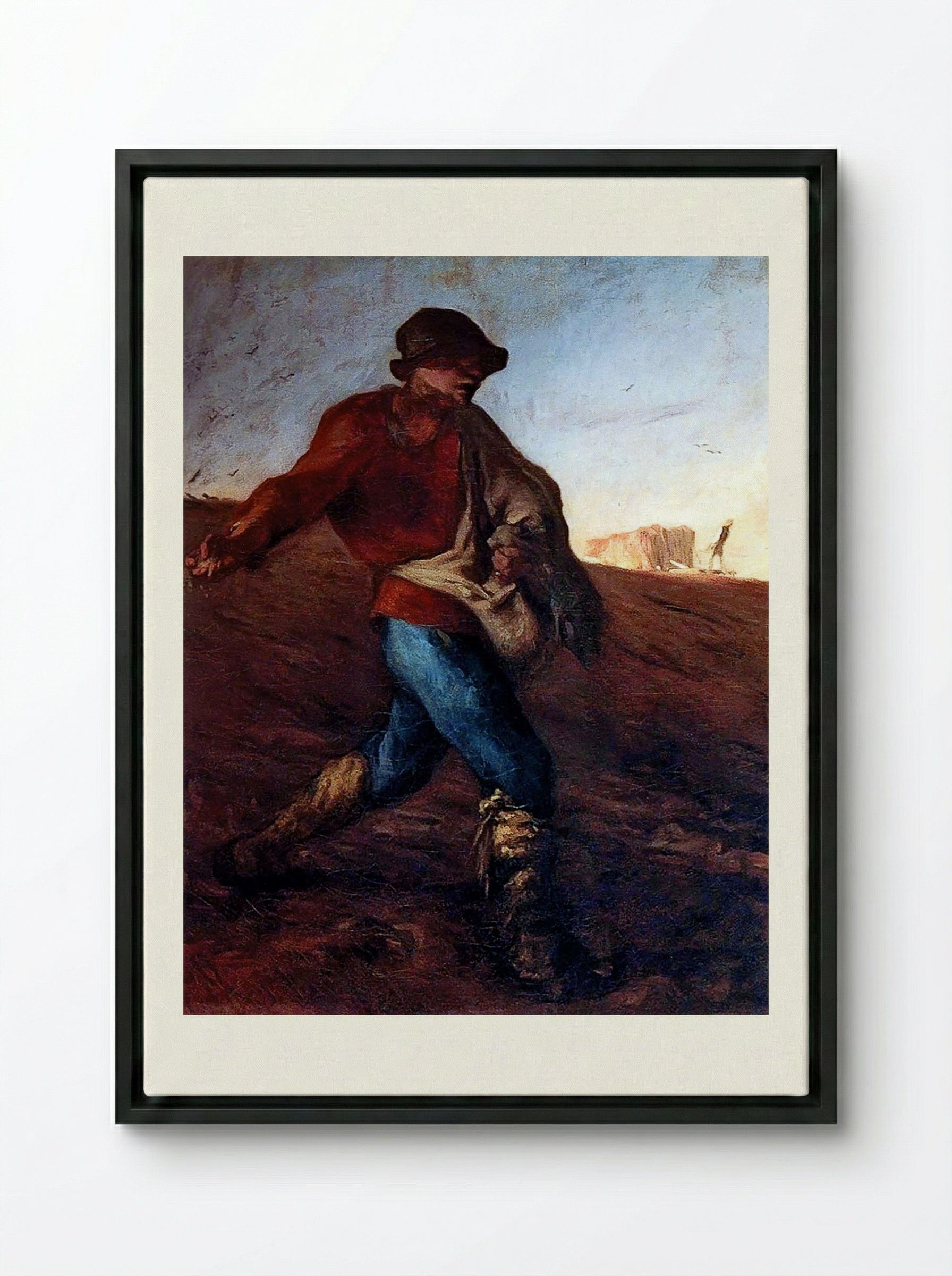 The Sower - Jean-François Millet - Framed Canvas Black