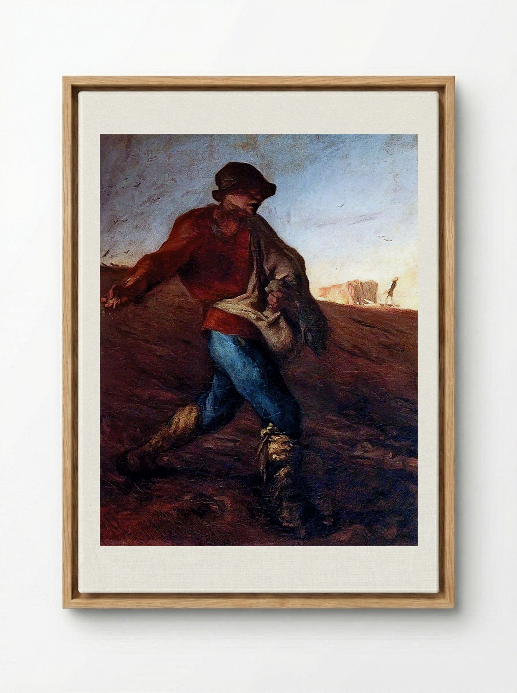 The Sower - Jean-François Millet - Framed Canvas Wood