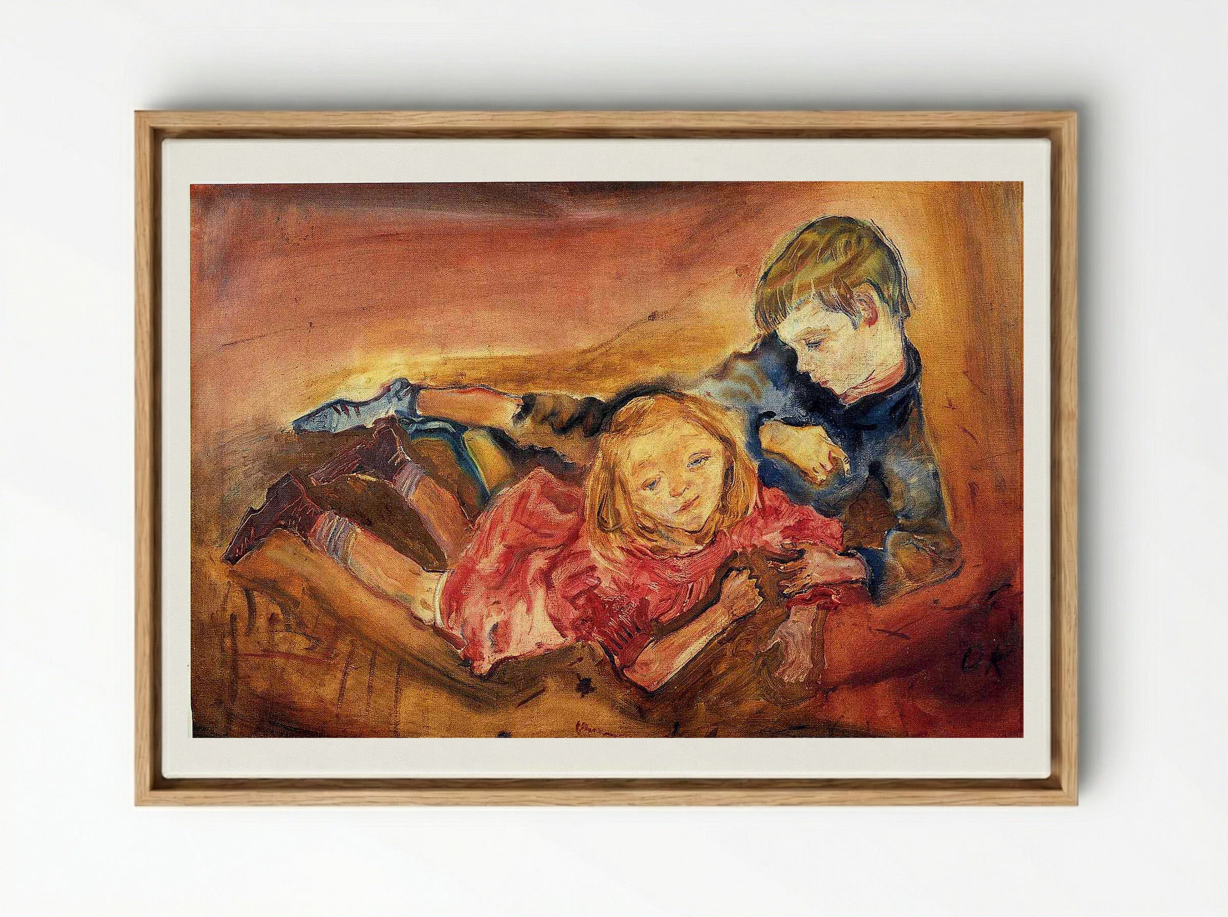 Children Playing - Paula Modersohn-Becker - Framed Canvas Wood