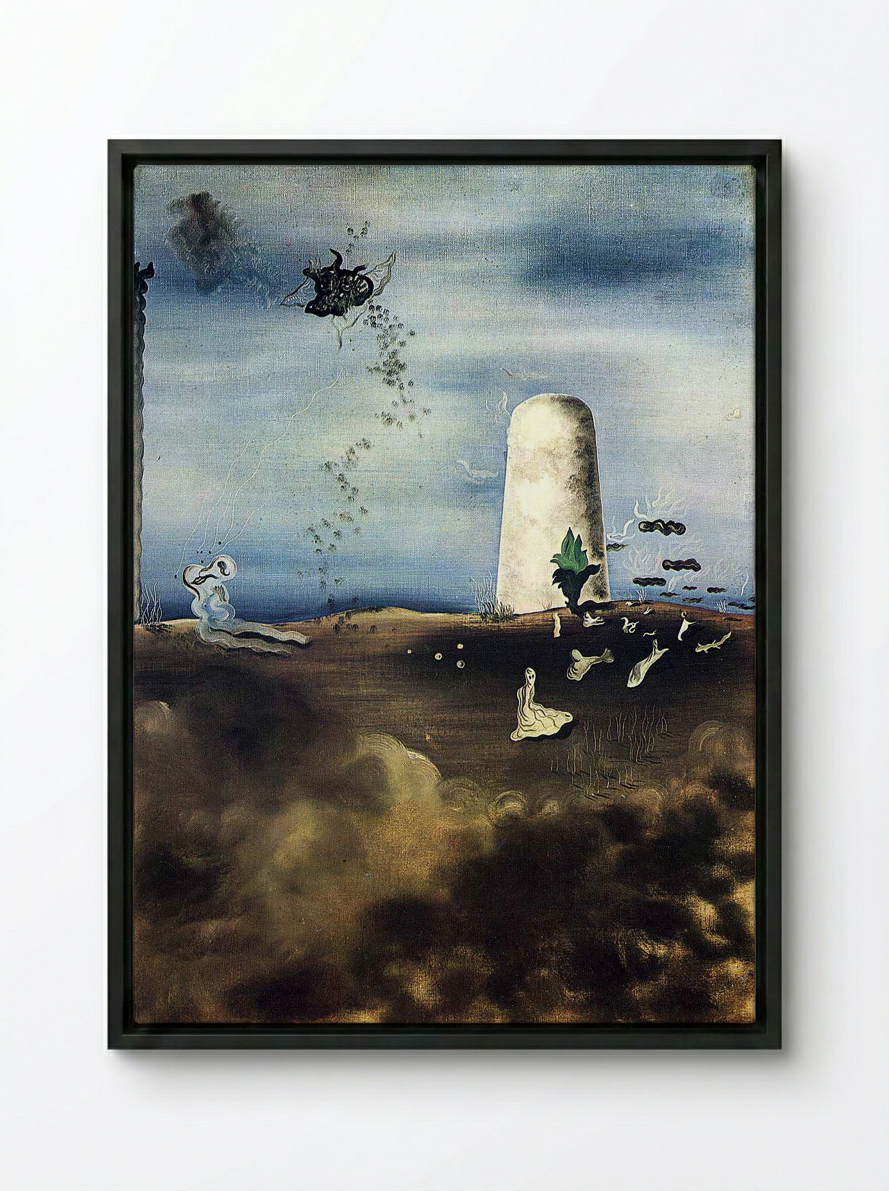 Death Awaiting his Family - Salvador Dalí - Framed Canvas Black