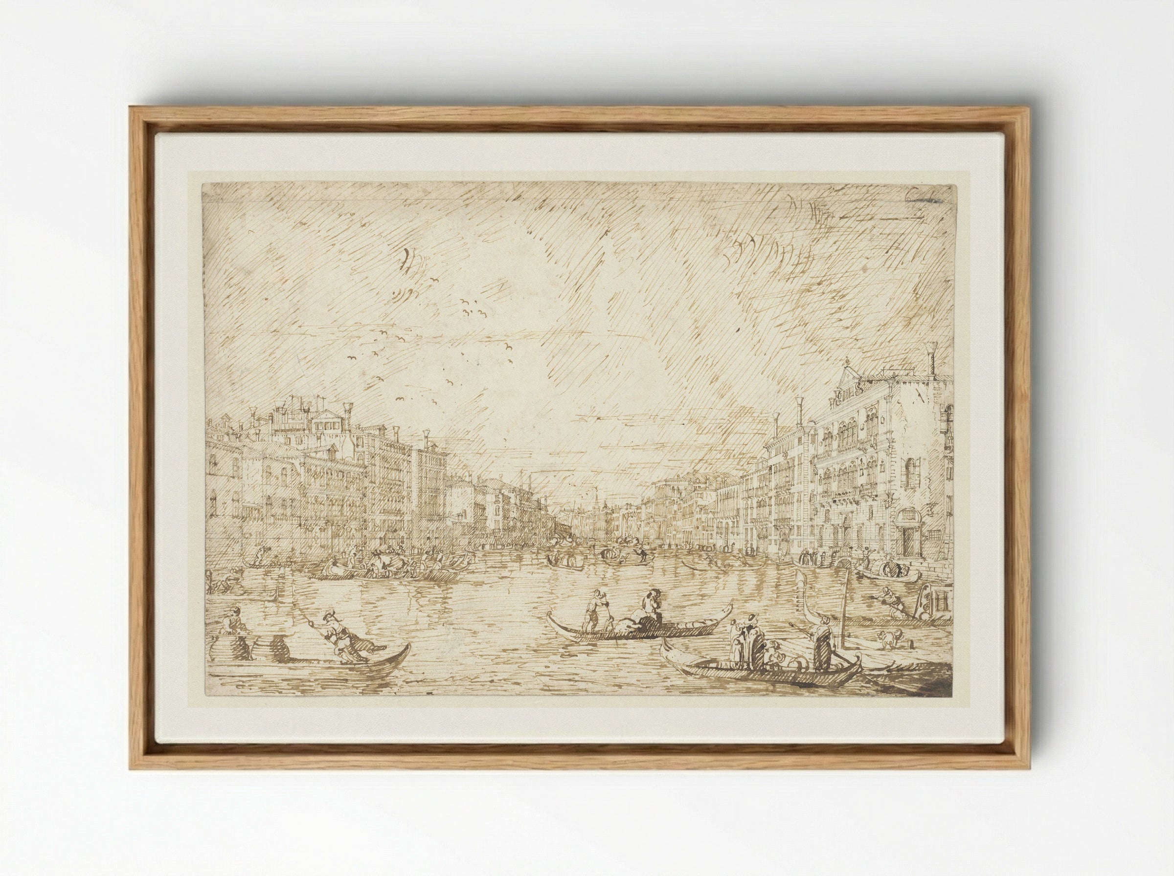 The Grand Canal, Venice - Canaletto - Framed Canvas Wood