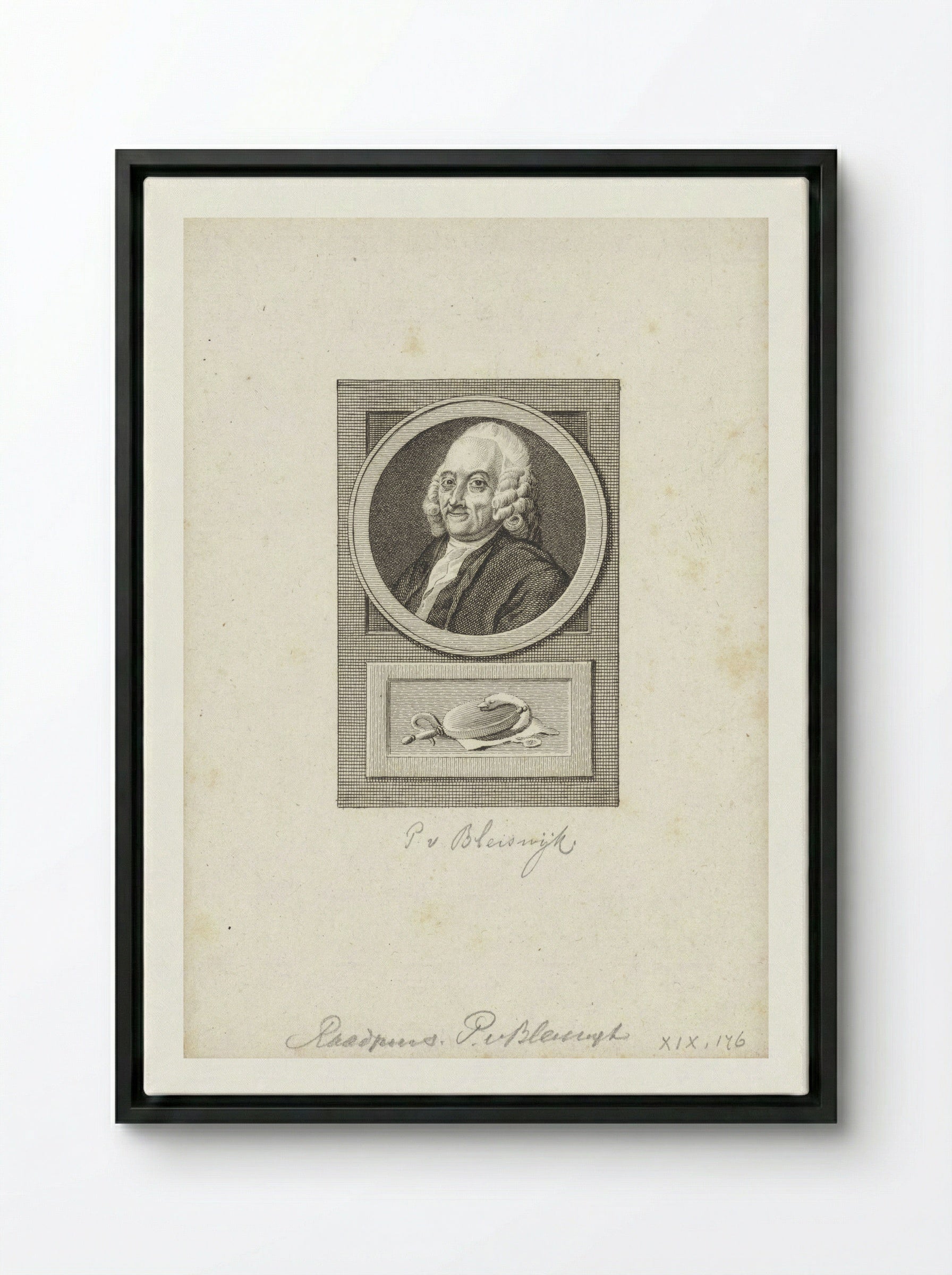 Portret van Pieter van Bleiswijk - Reinier Vinkeles - Framed Canvas Black