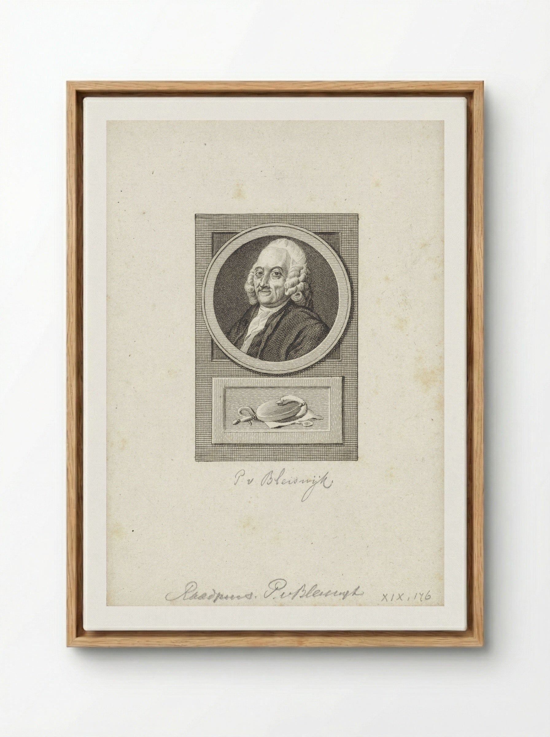 Portret van Pieter van Bleiswijk - Reinier Vinkeles - Framed Canvas Wood