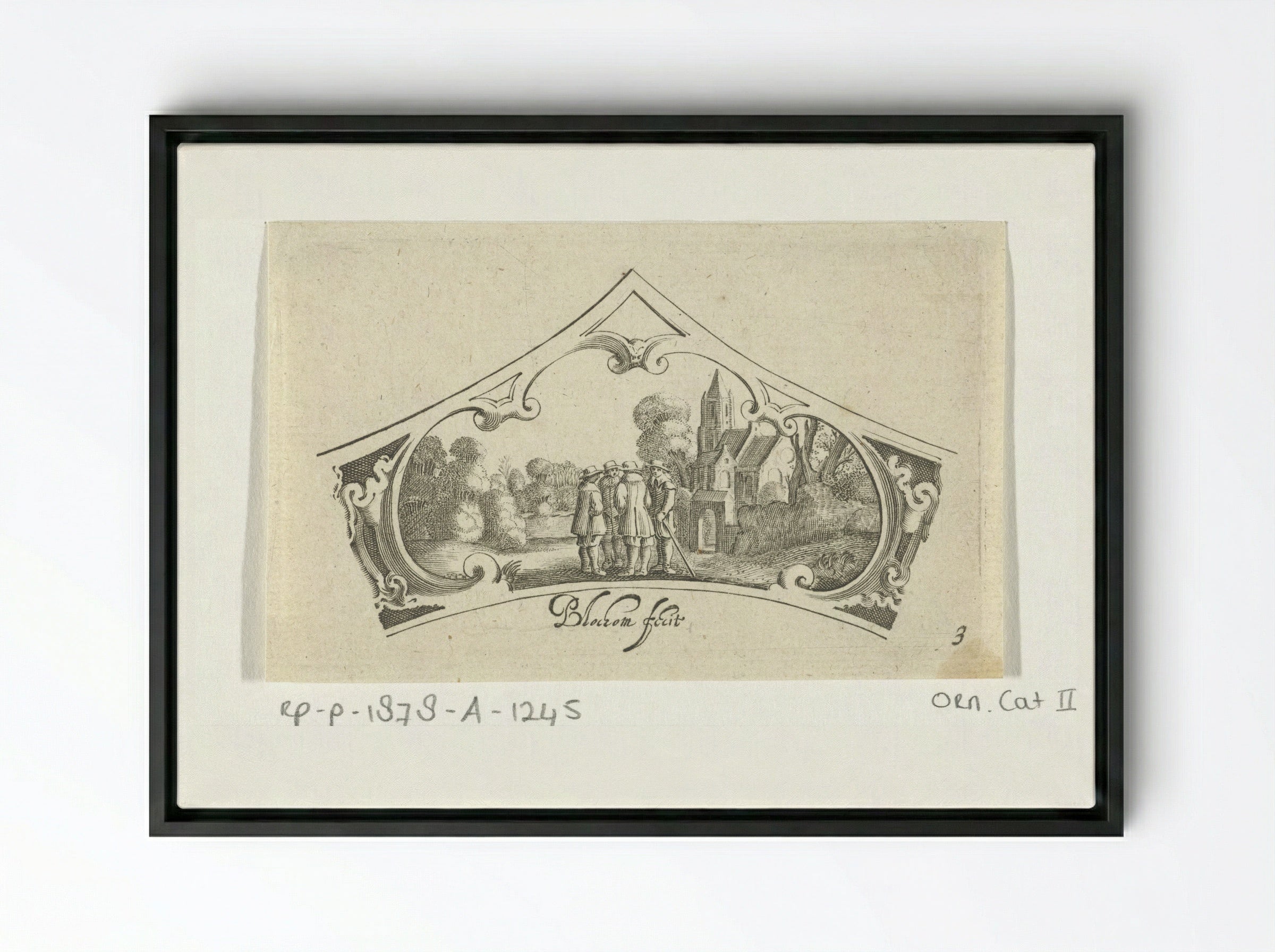 Vier converserende mannen - Claes Jansz. Visscher (II) - Framed Canvas Black