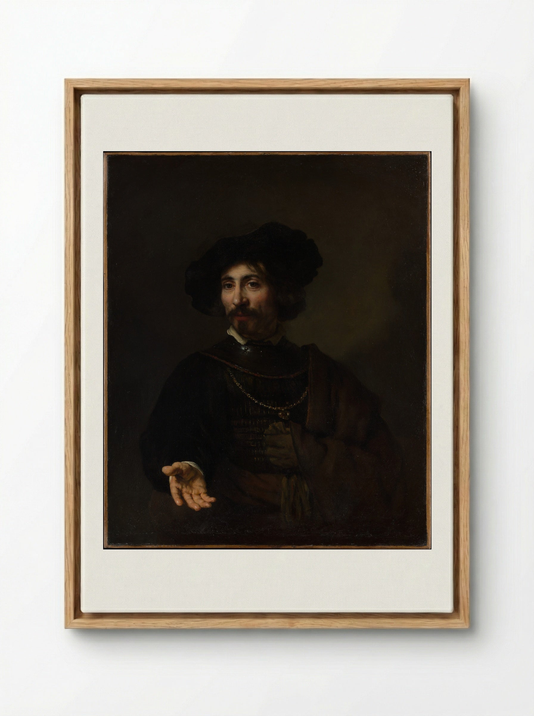 Man with a Steel Gorget - Rembrandt van Rijn - Framed Canvas Wood