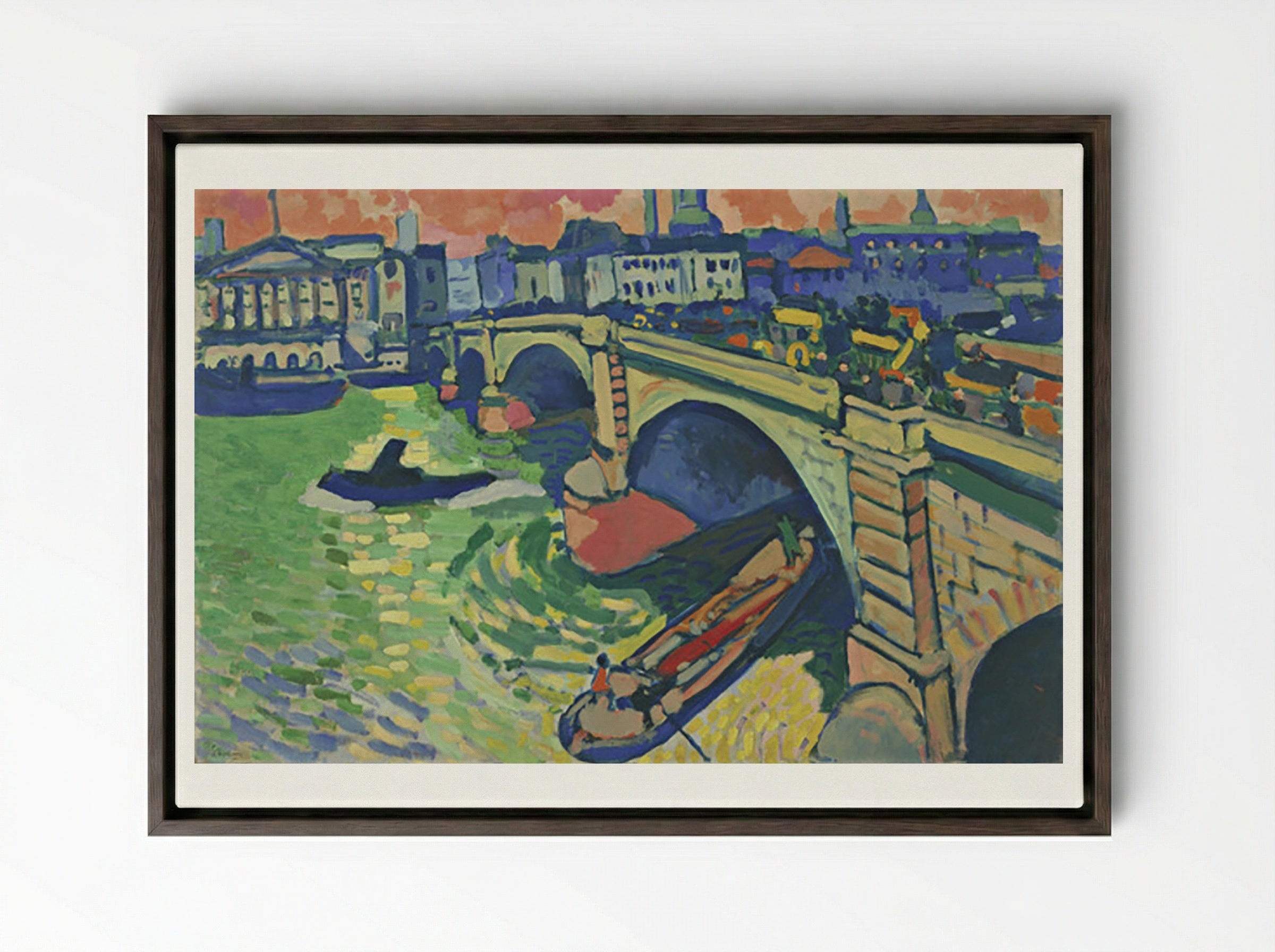 London Bridge - André Derain - Framed Canvas Dark Wood
