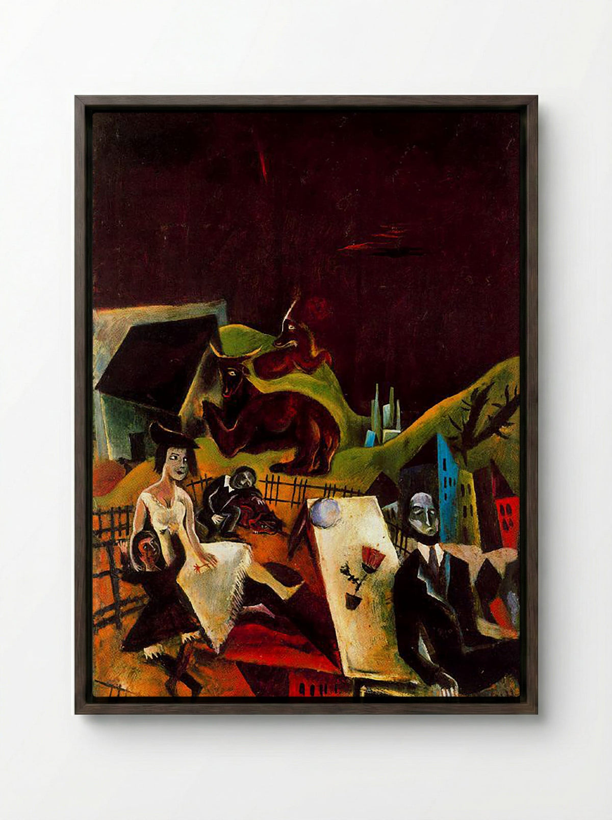 Family Excursion - Max Slevogt - Framed Canvas Dark Wood